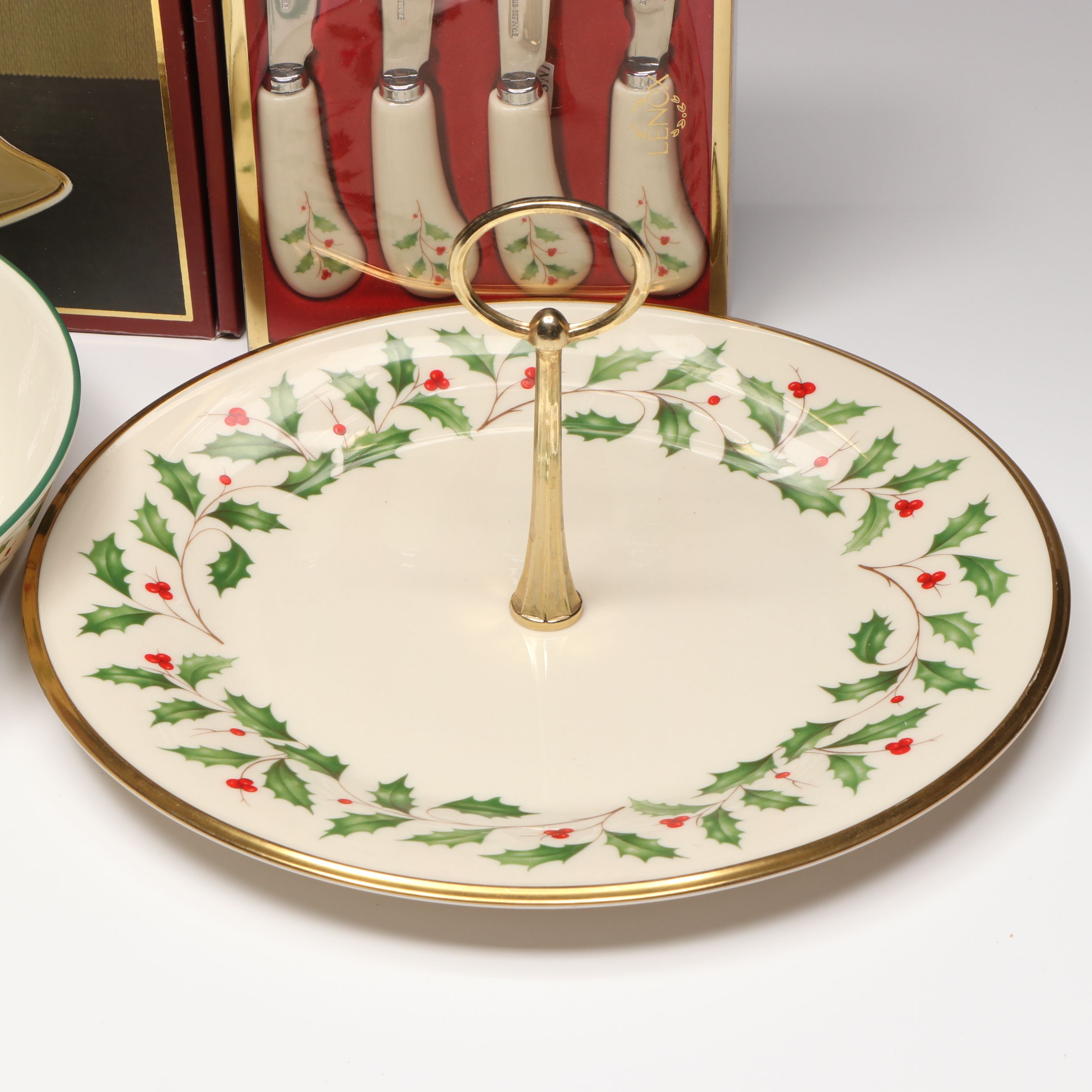 Lenox "Holiday" Collection Round Serving Plate with Handle and More Dinnerware