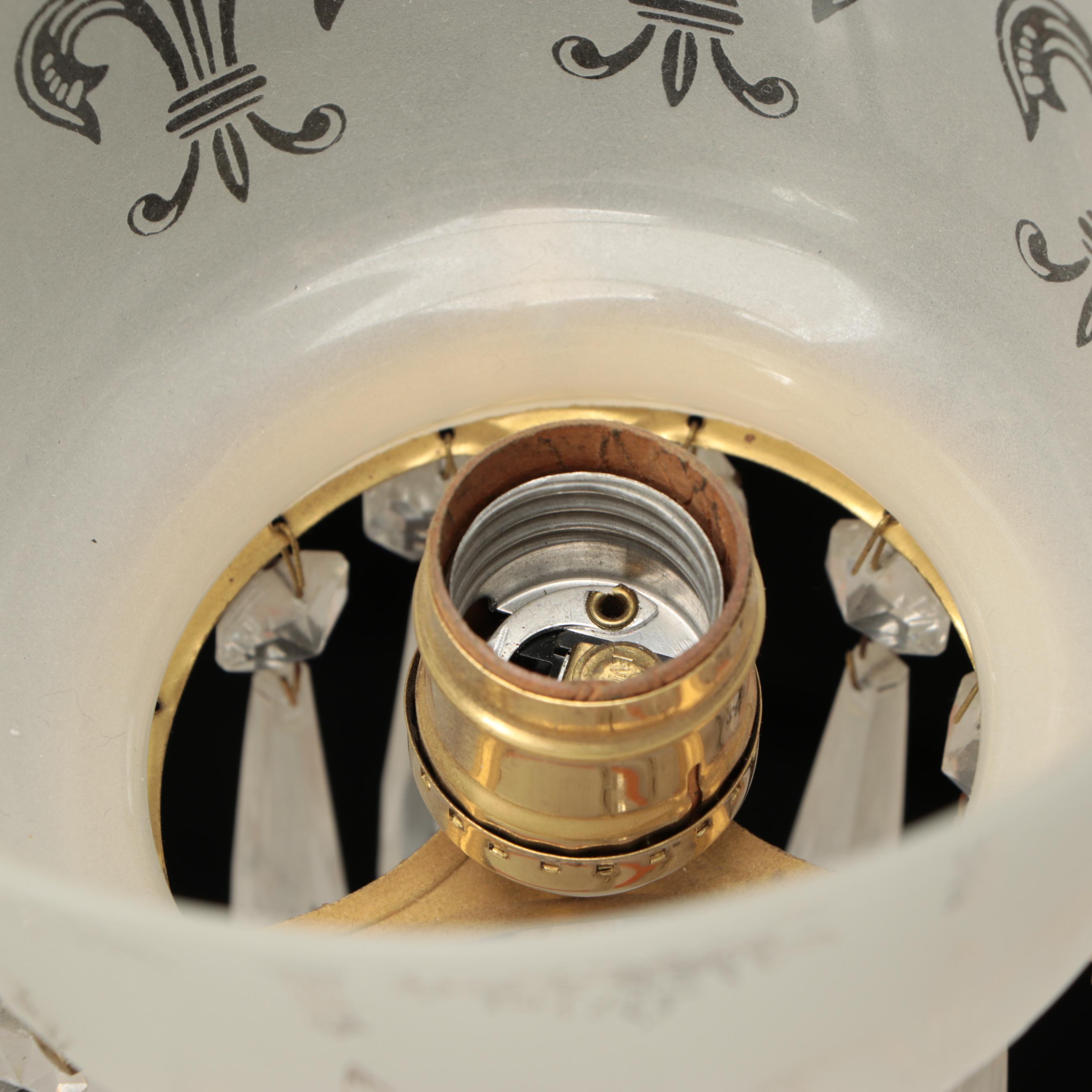 Fleur-de-Lis Torchère Shade Brass Finish Chandelier