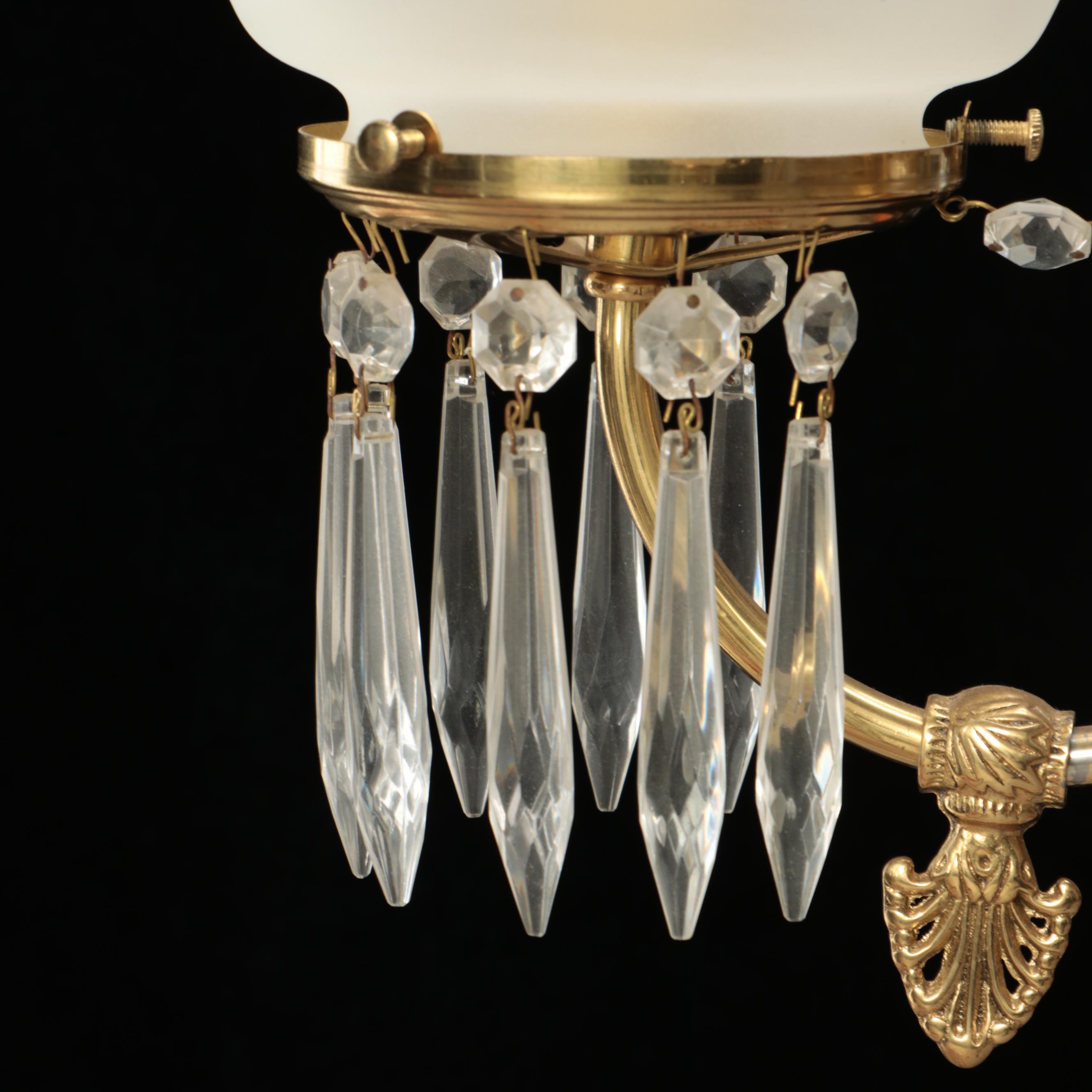 Fleur-de-Lis Torchère Shade Brass Finish Chandelier