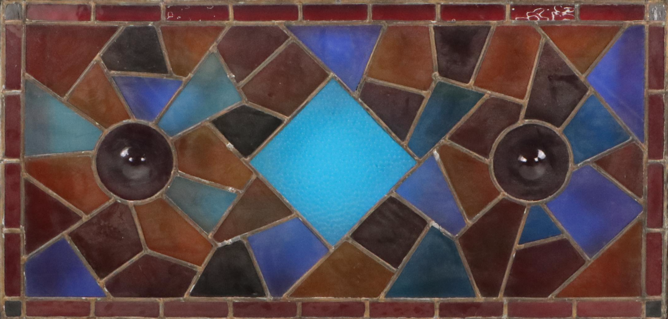 Abstract Geometric Stained Glass Window Panel