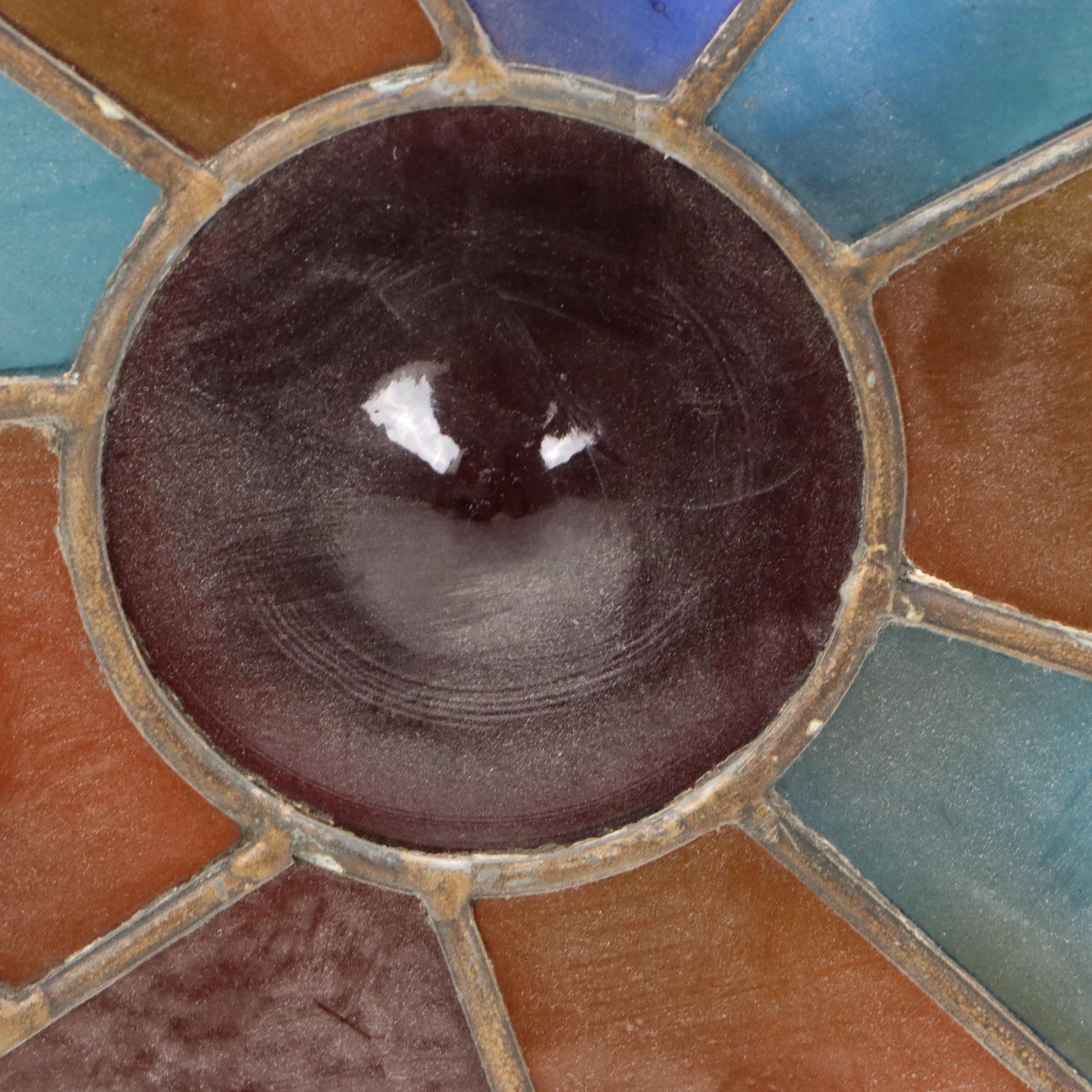 Abstract Geometric Stained Glass Window Panel