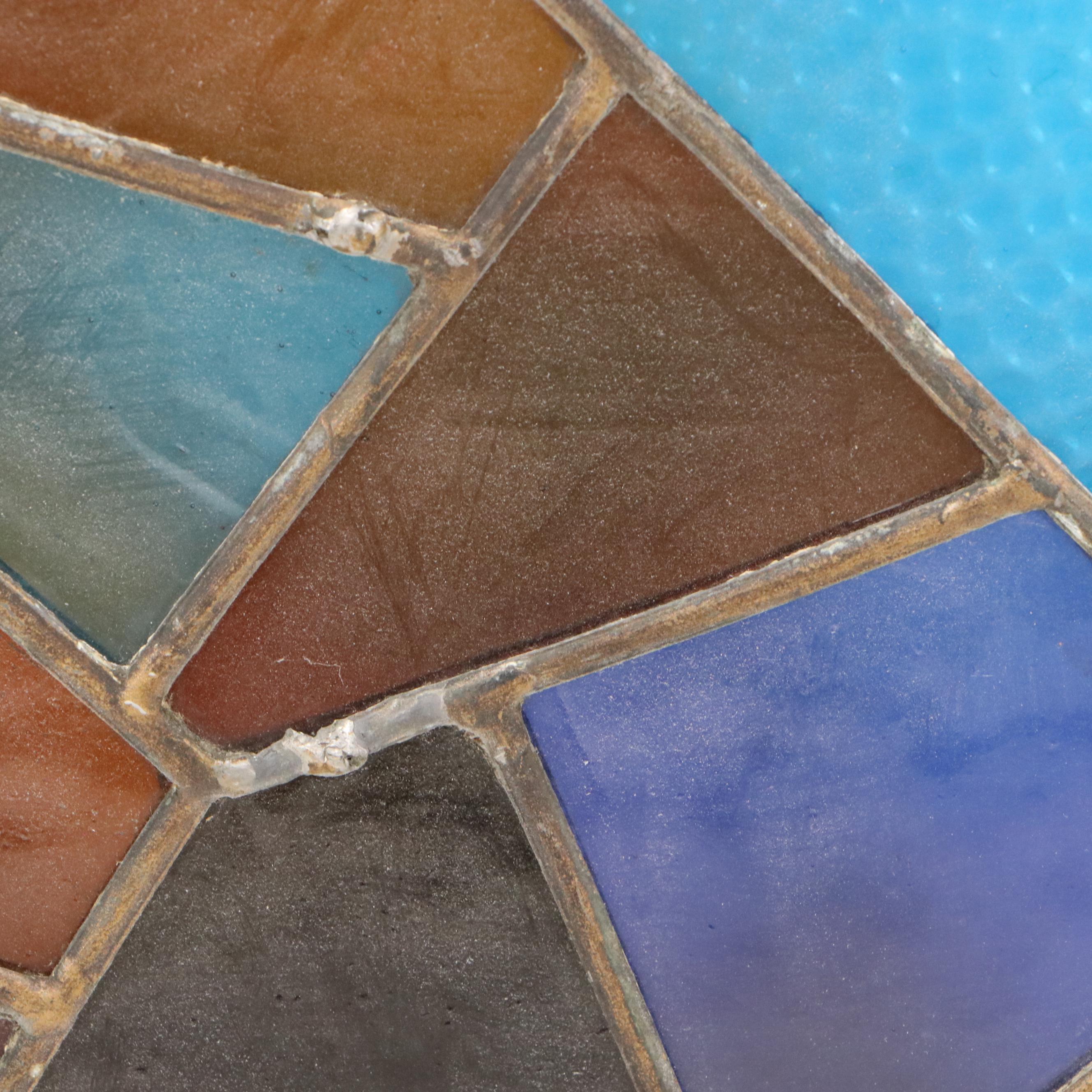 Abstract Geometric Stained Glass Window Panel