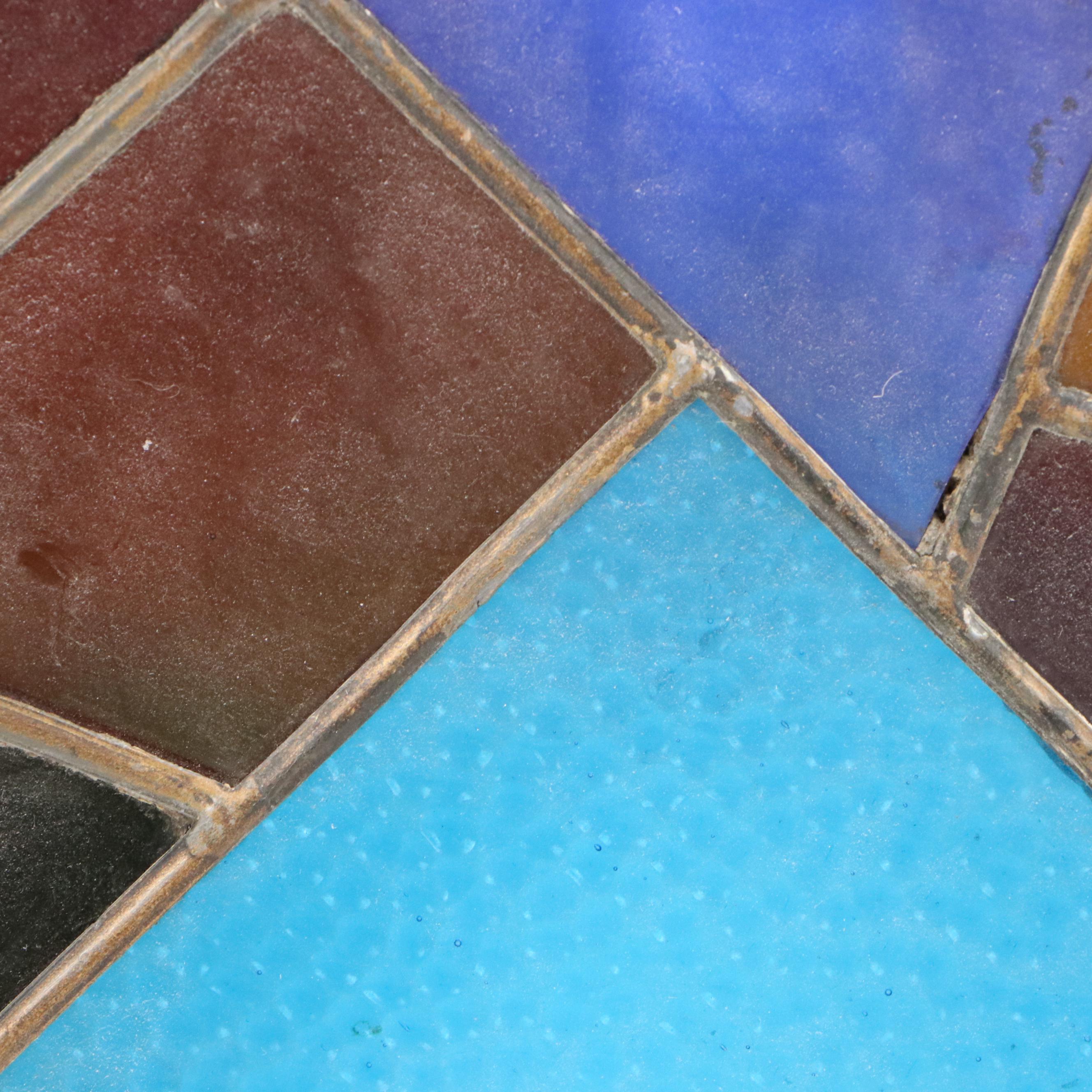 Abstract Geometric Stained Glass Window Panel