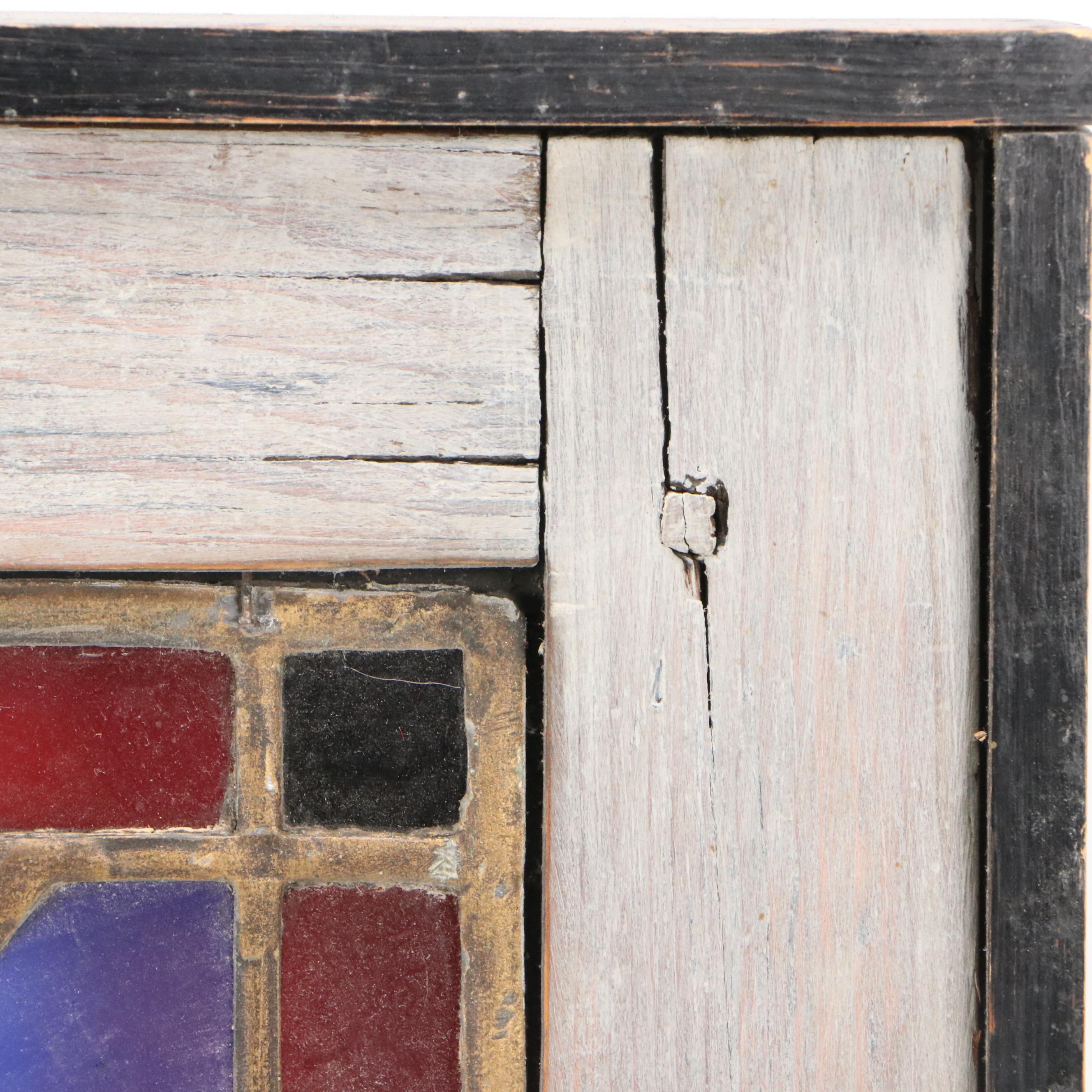 Abstract Geometric Stained Glass Window Panel