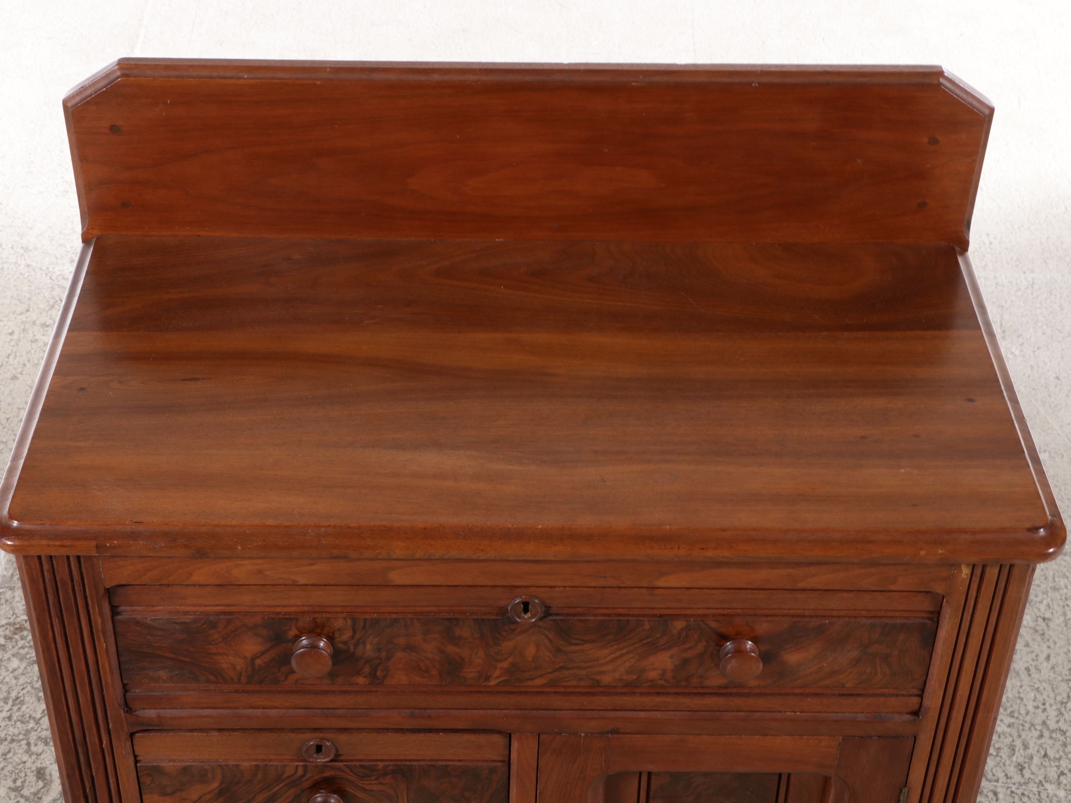 Victorian Walnut and Burl Washstand, Late 19th Century