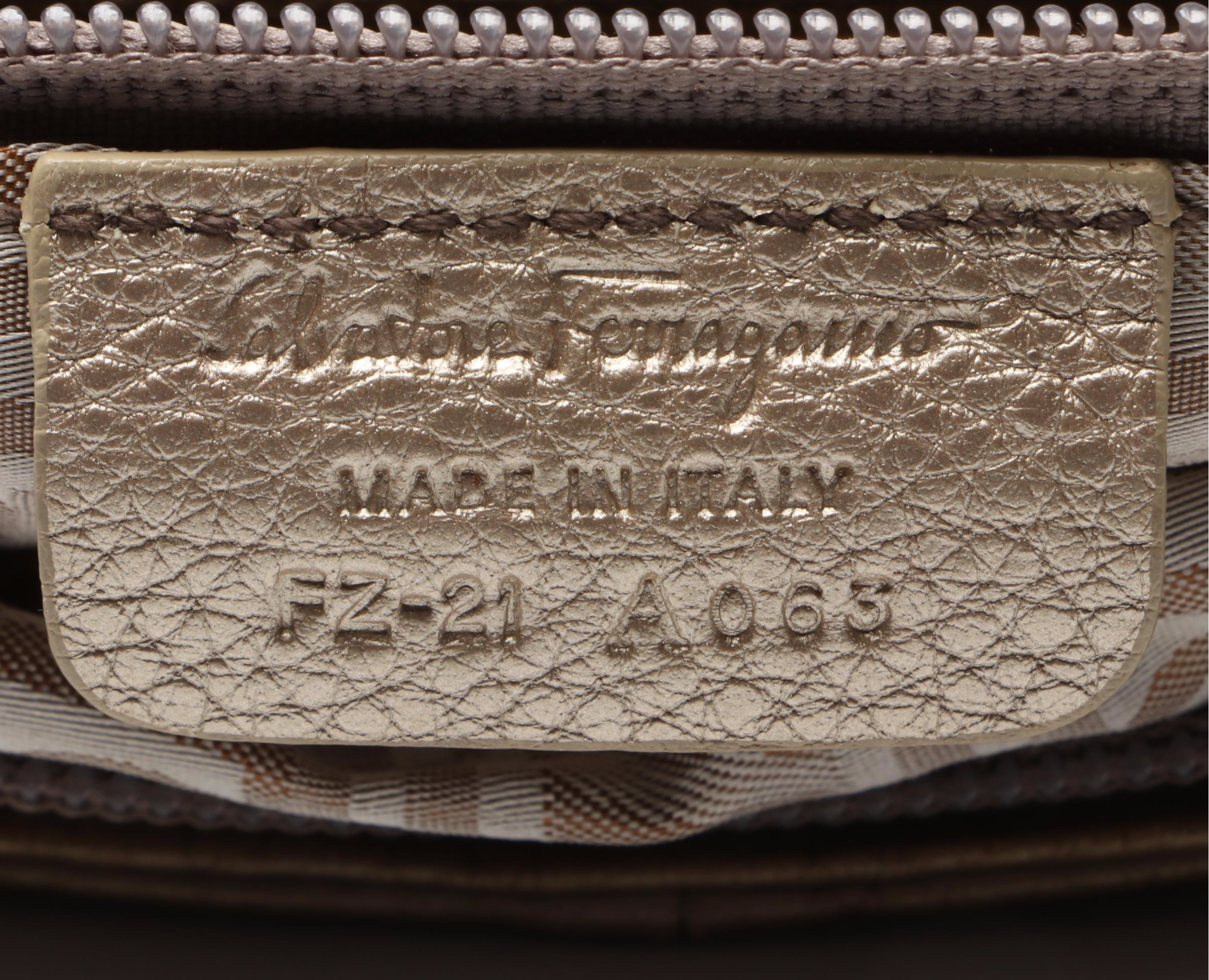 Salvatore Ferragamo Gancini Buckle Hobo Shoulder Bag in Metallic Leather