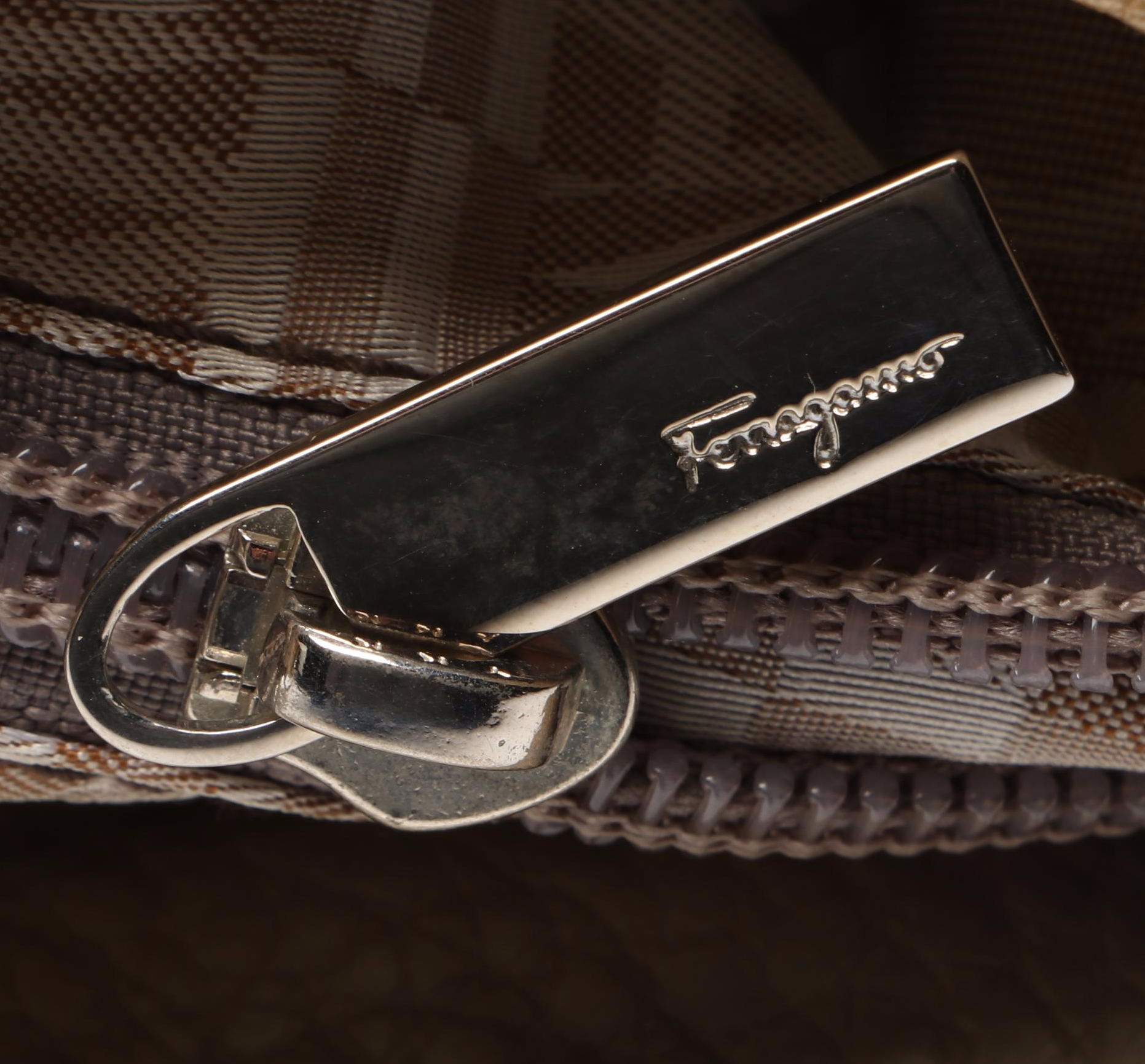 Salvatore Ferragamo Gancini Buckle Hobo Shoulder Bag in Metallic Leather