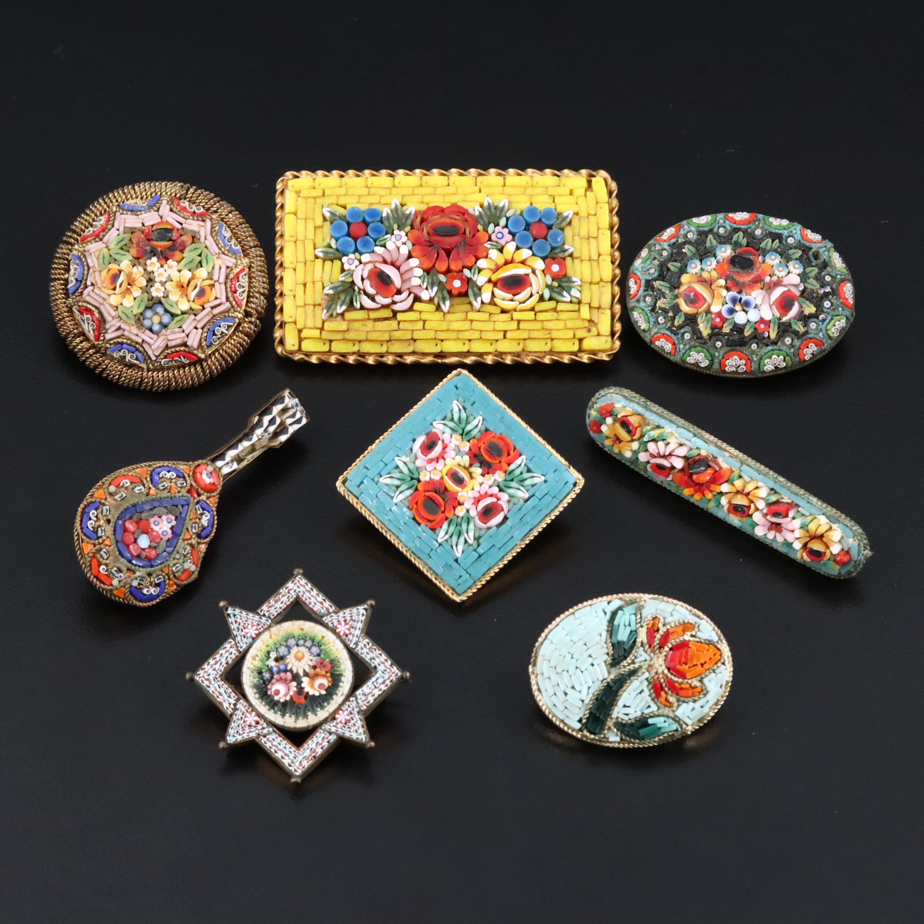 Vintage Micromosaic Brooch Collection