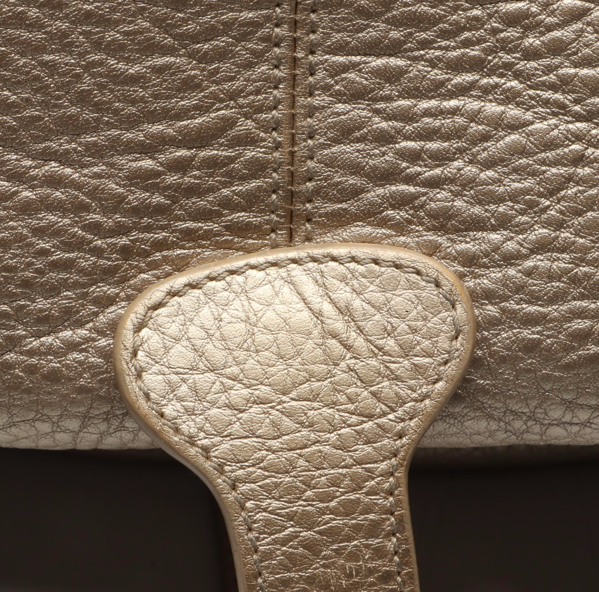 Salvatore Ferragamo Gancini Buckle Hobo Shoulder Bag in Metallic Leather