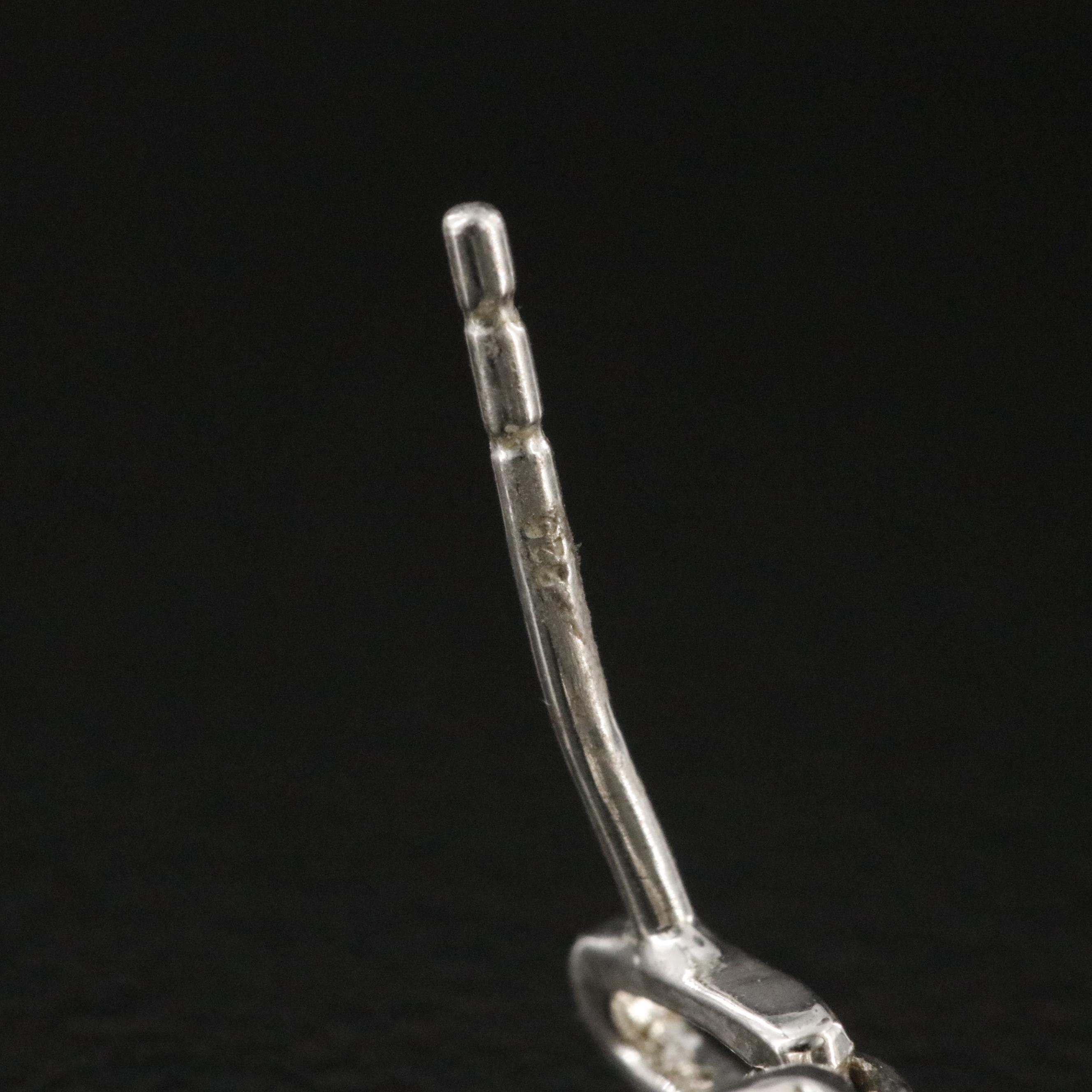 Sterling Drop Earrings with Diamond Accents