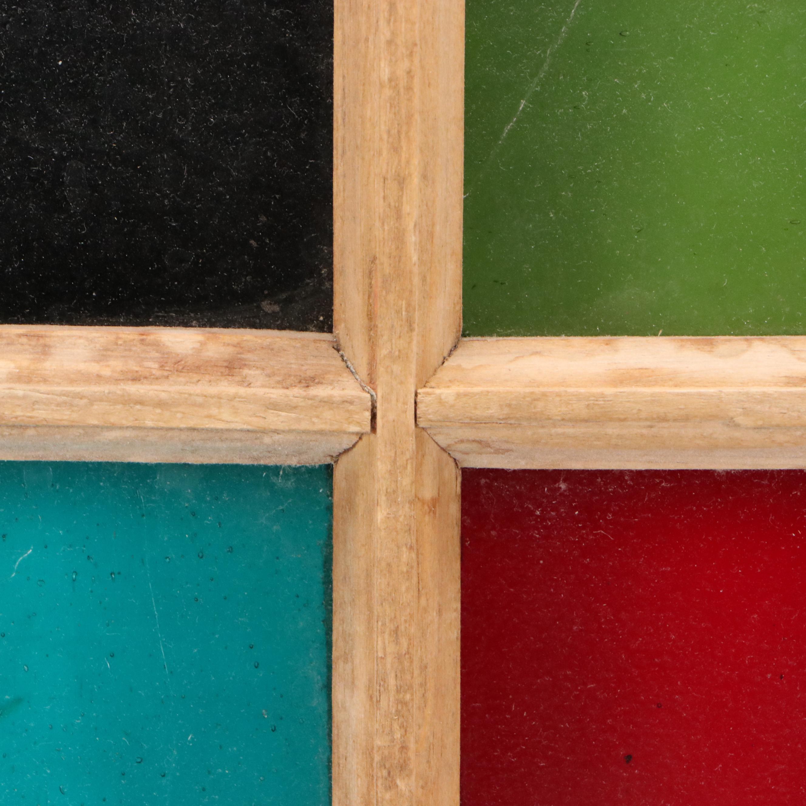 Geometric Stained Glass Window Panel