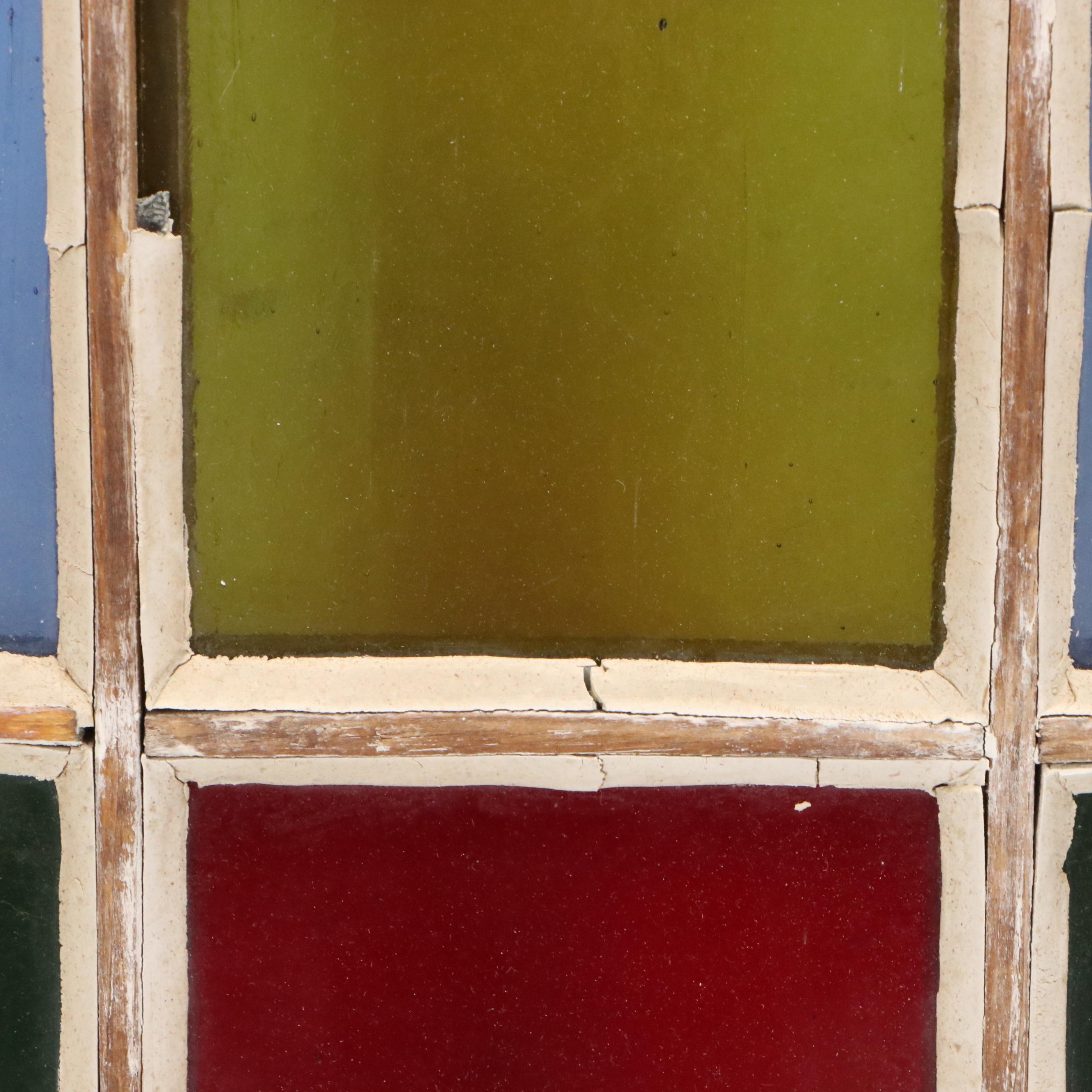 Geometric Stained Glass Window Panel