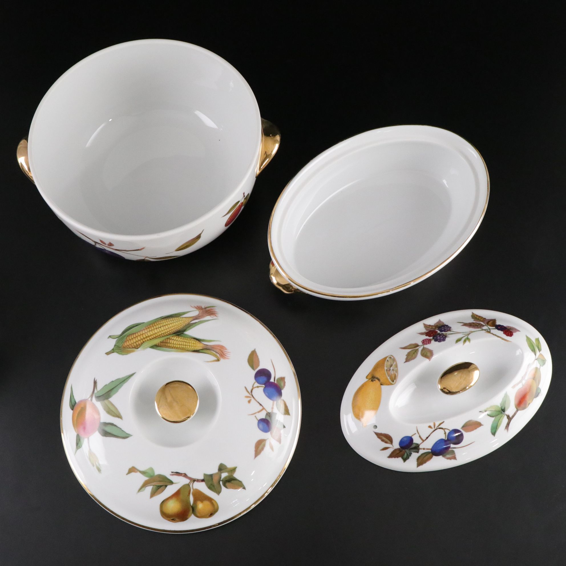 Royal Worcester "Evesham Gold" Casserole Dish, Cake Platter & More