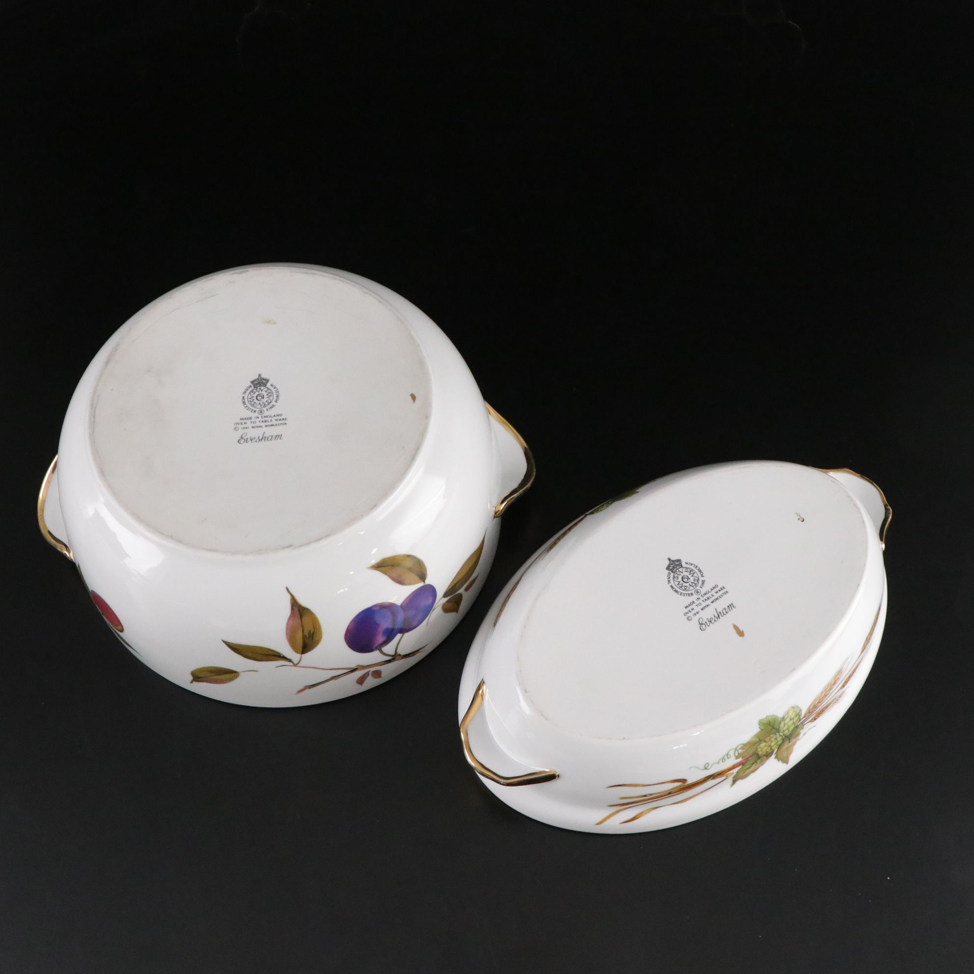 Royal Worcester "Evesham Gold" Casserole Dish, Cake Platter & More