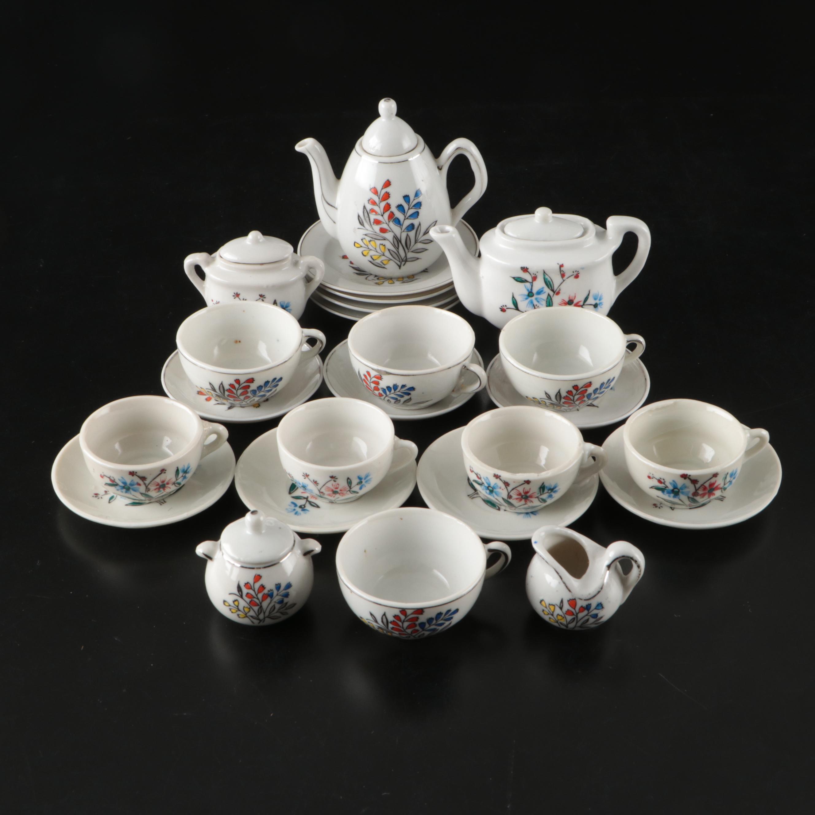 Vintage Japanese Ceramic Play Coffee and Tea Set, Mid-20th Century