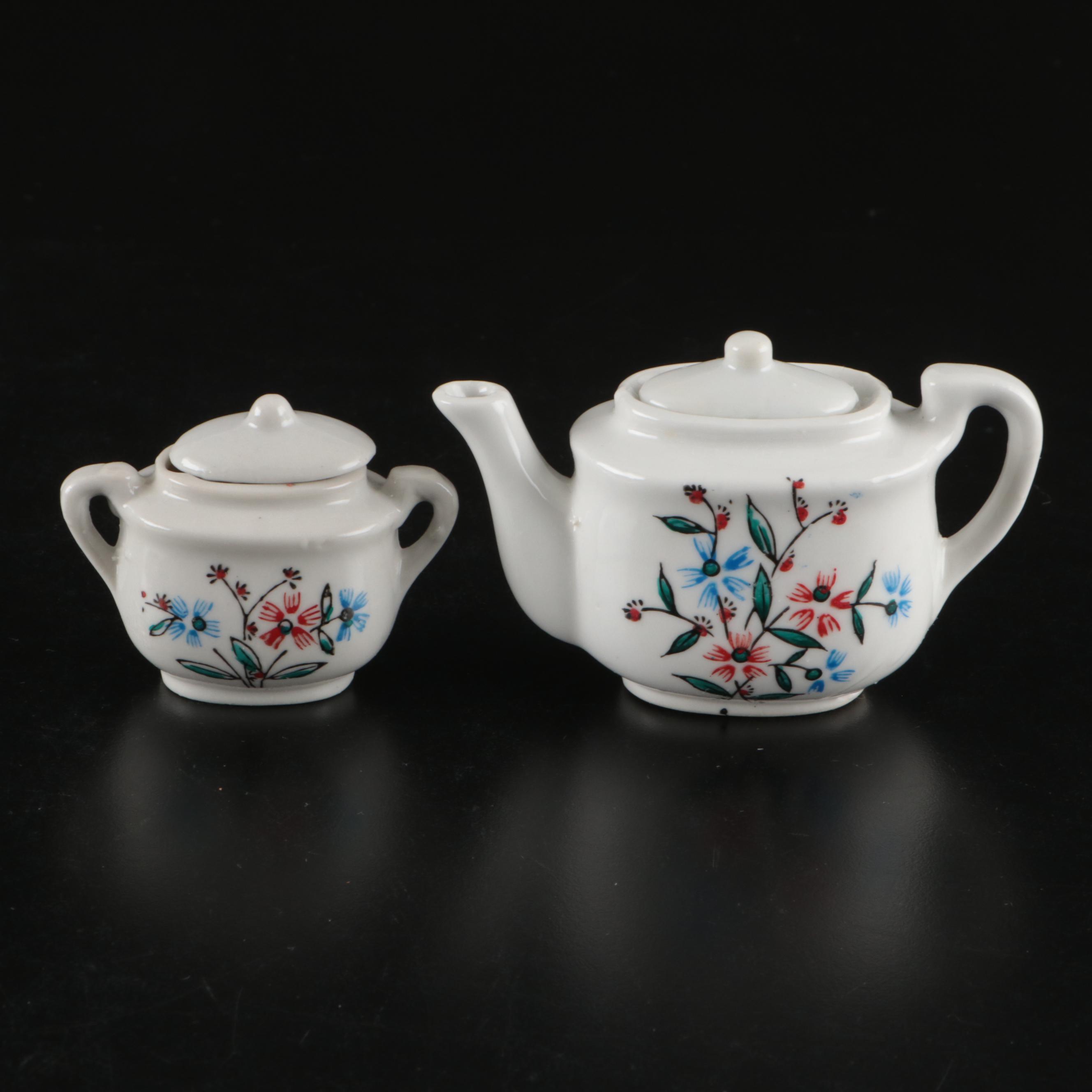 Vintage Japanese Ceramic Play Coffee and Tea Set, Mid-20th Century
