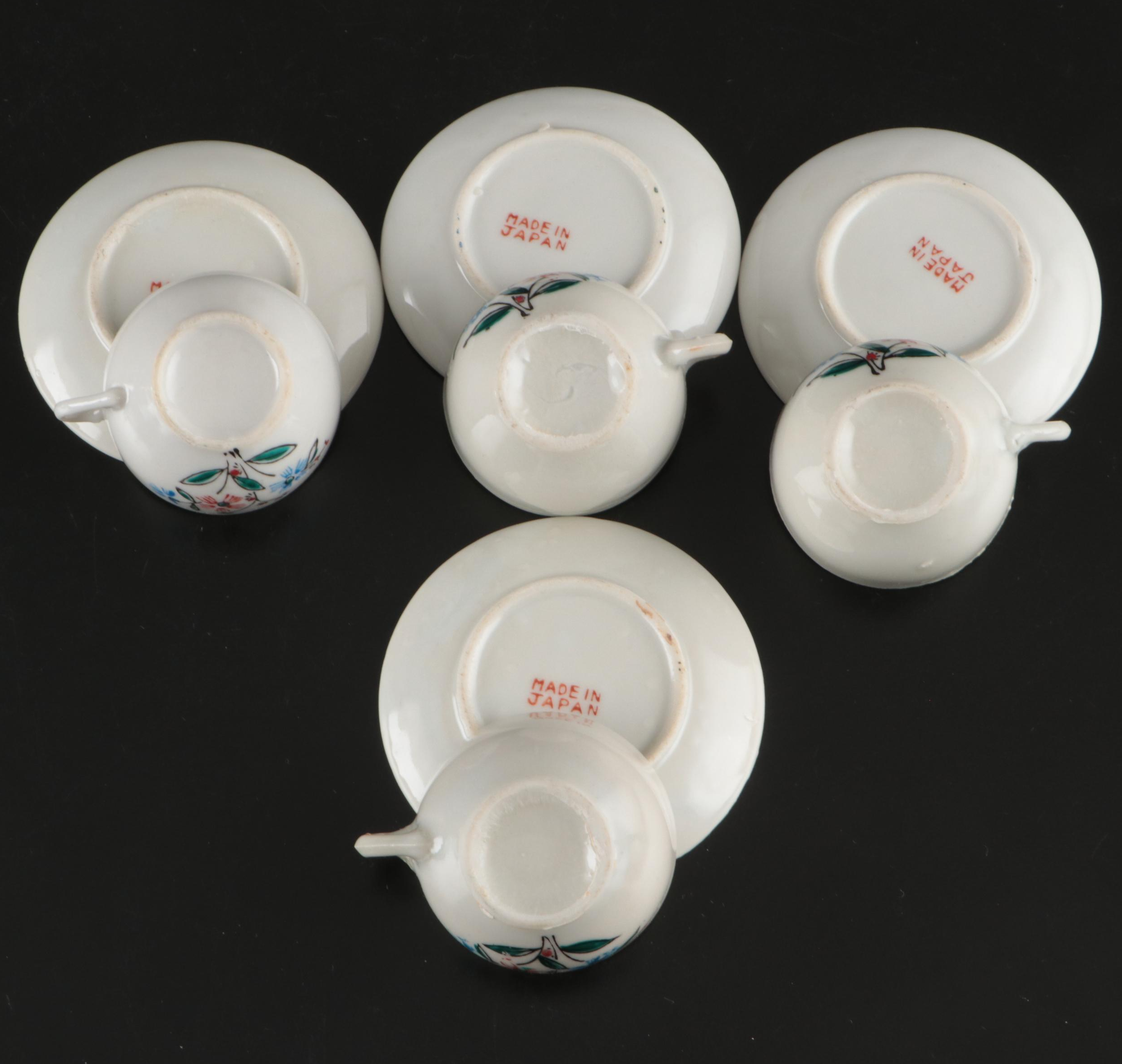 Vintage Japanese Ceramic Play Coffee and Tea Set, Mid-20th Century