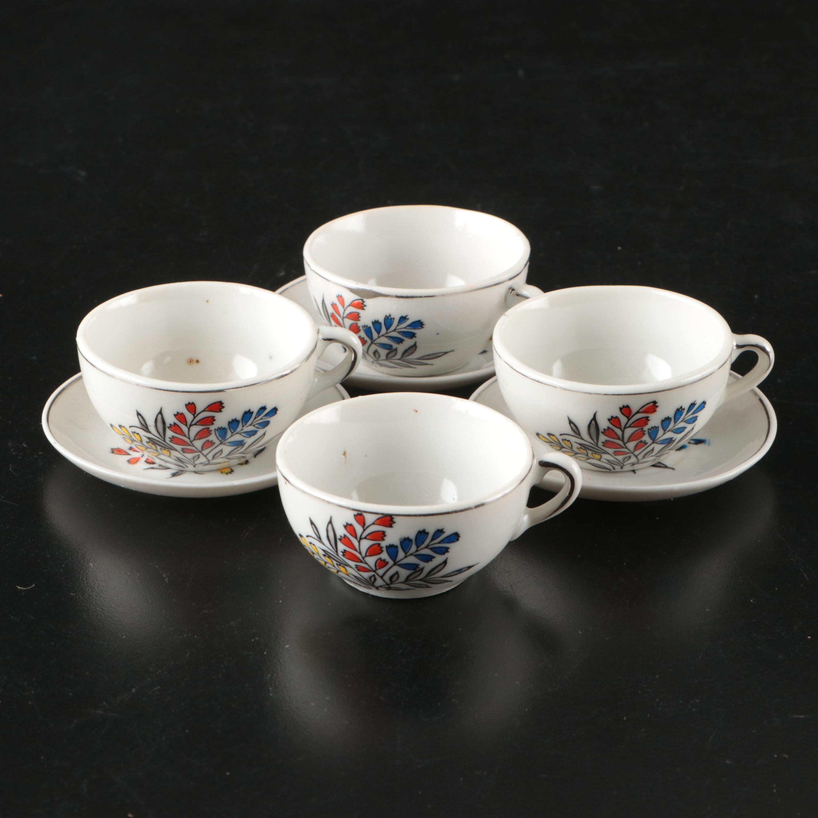 Vintage Japanese Ceramic Play Coffee and Tea Set, Mid-20th Century