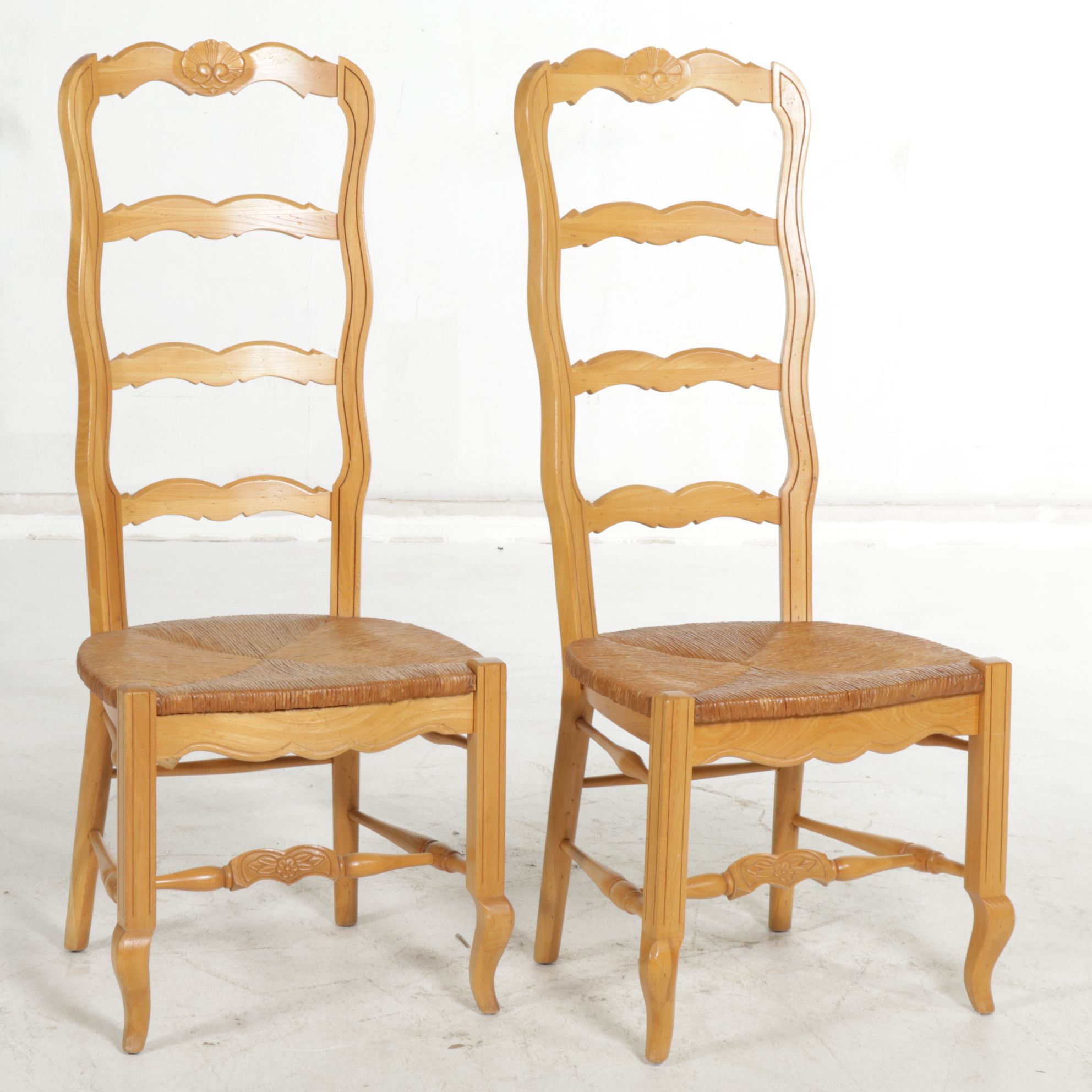 Drexel French Provincial Style Dining Table with Two Ladderback Chairs, 1965