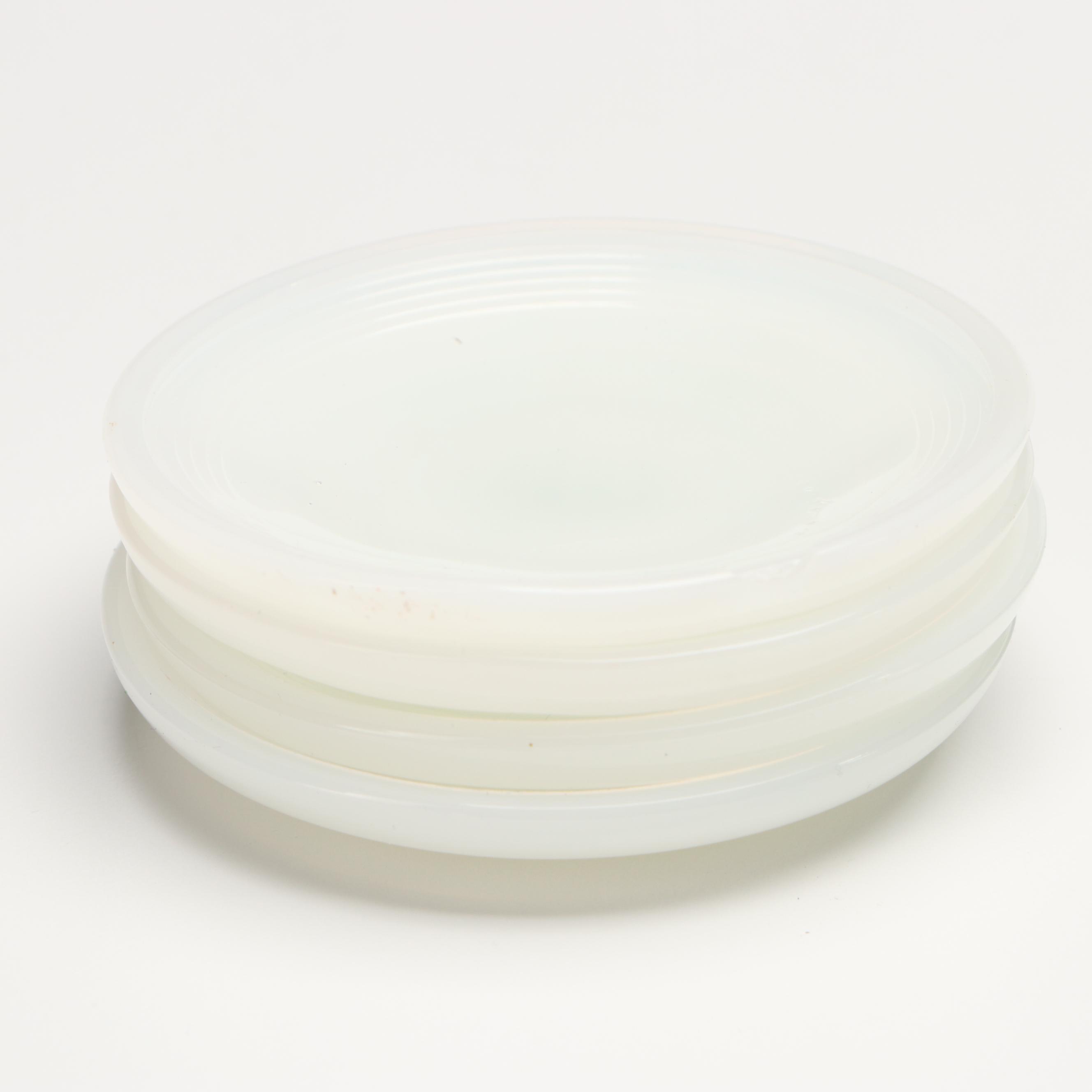 Akro Agate Art Deco Style Jadeite and Milk Glass "Play-Time" Dishes