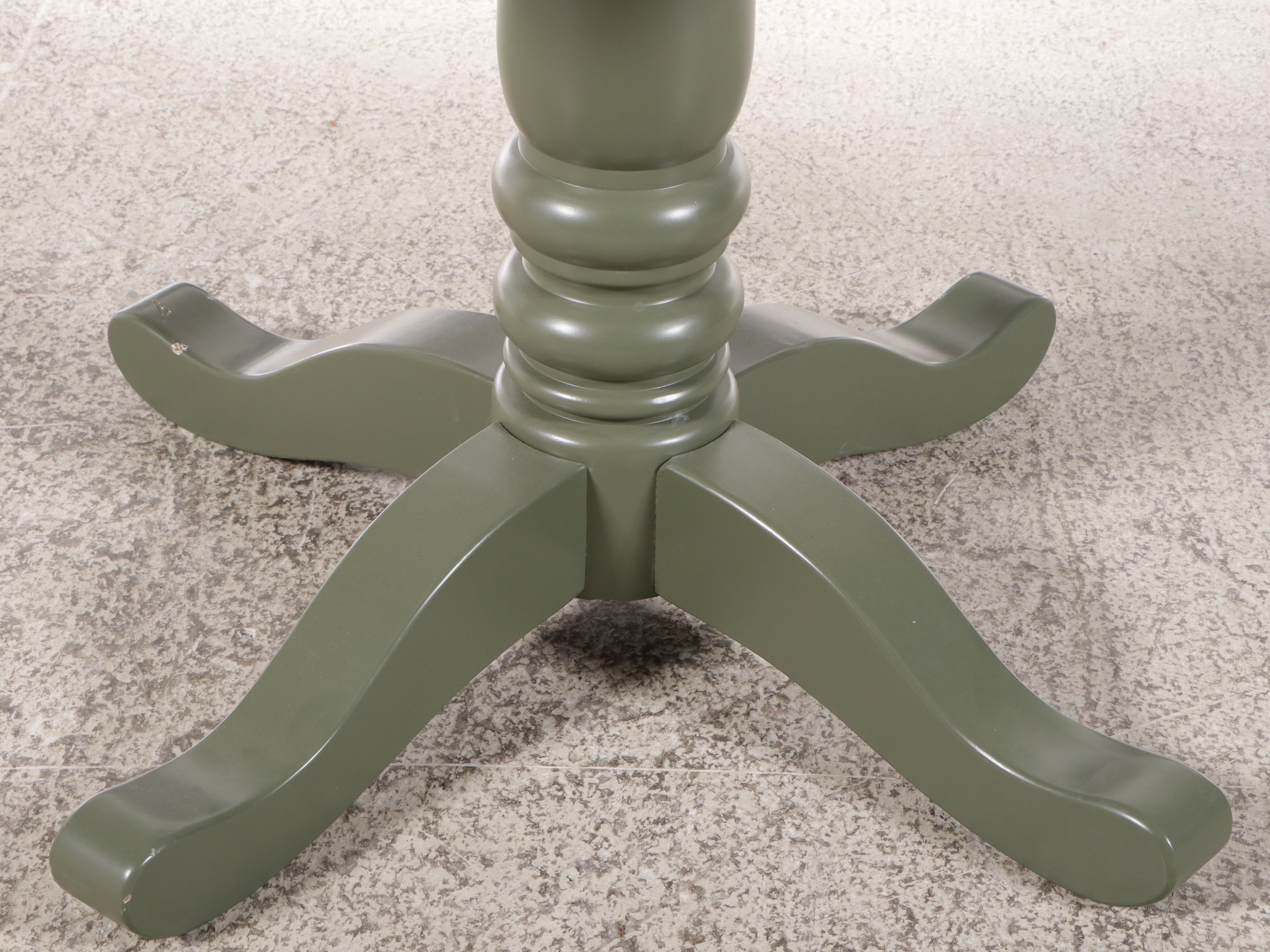 Furniture of America Contemporary Farmhouse Style Marble Top Pedestal Table