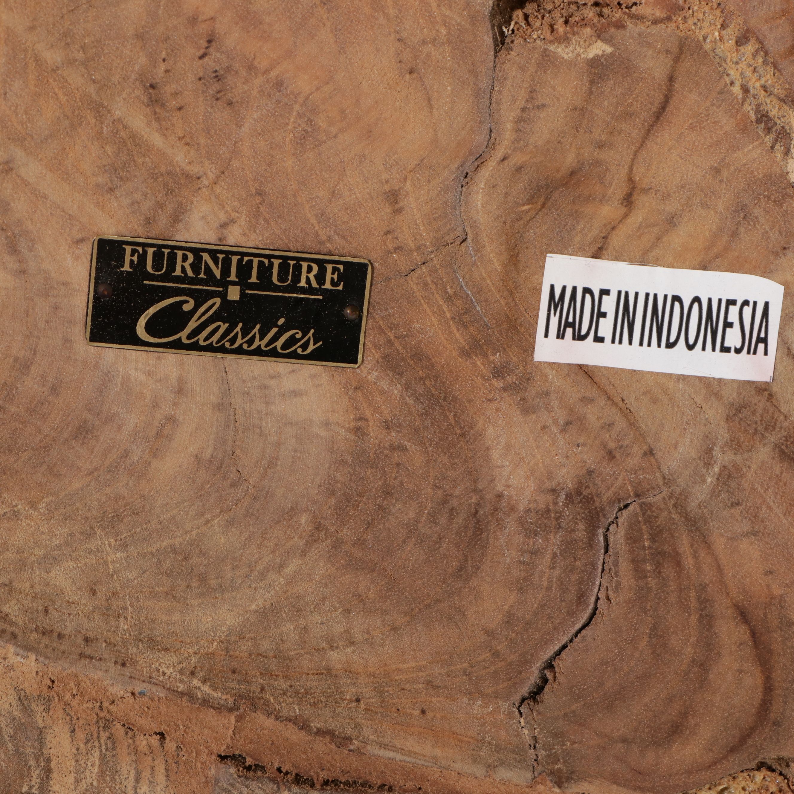 Furniture Classics Teak Root and Hammered Aluminum Coffee Table