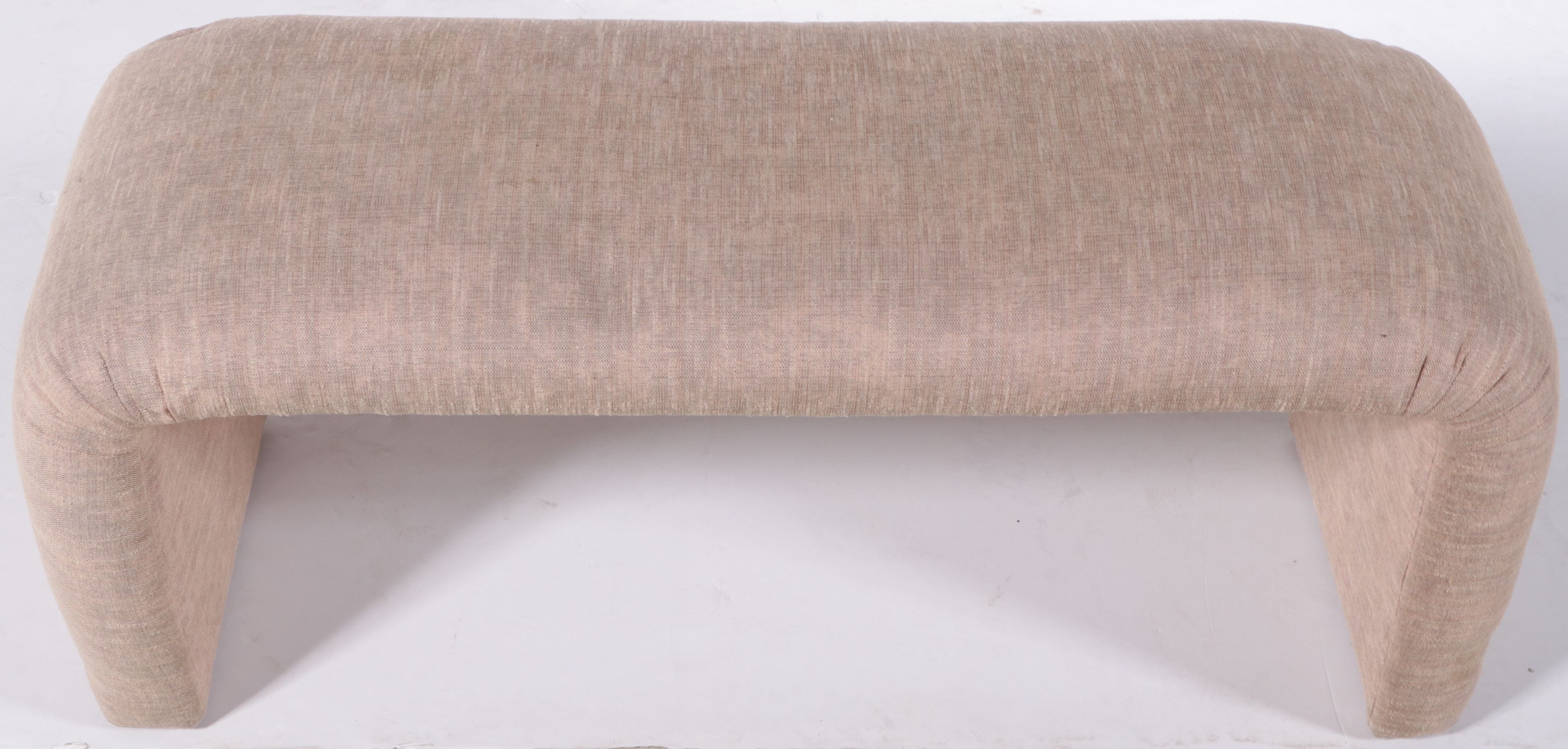Postmodernist Upholstered Padded Waterfall Bench, Manner of Karl Springer