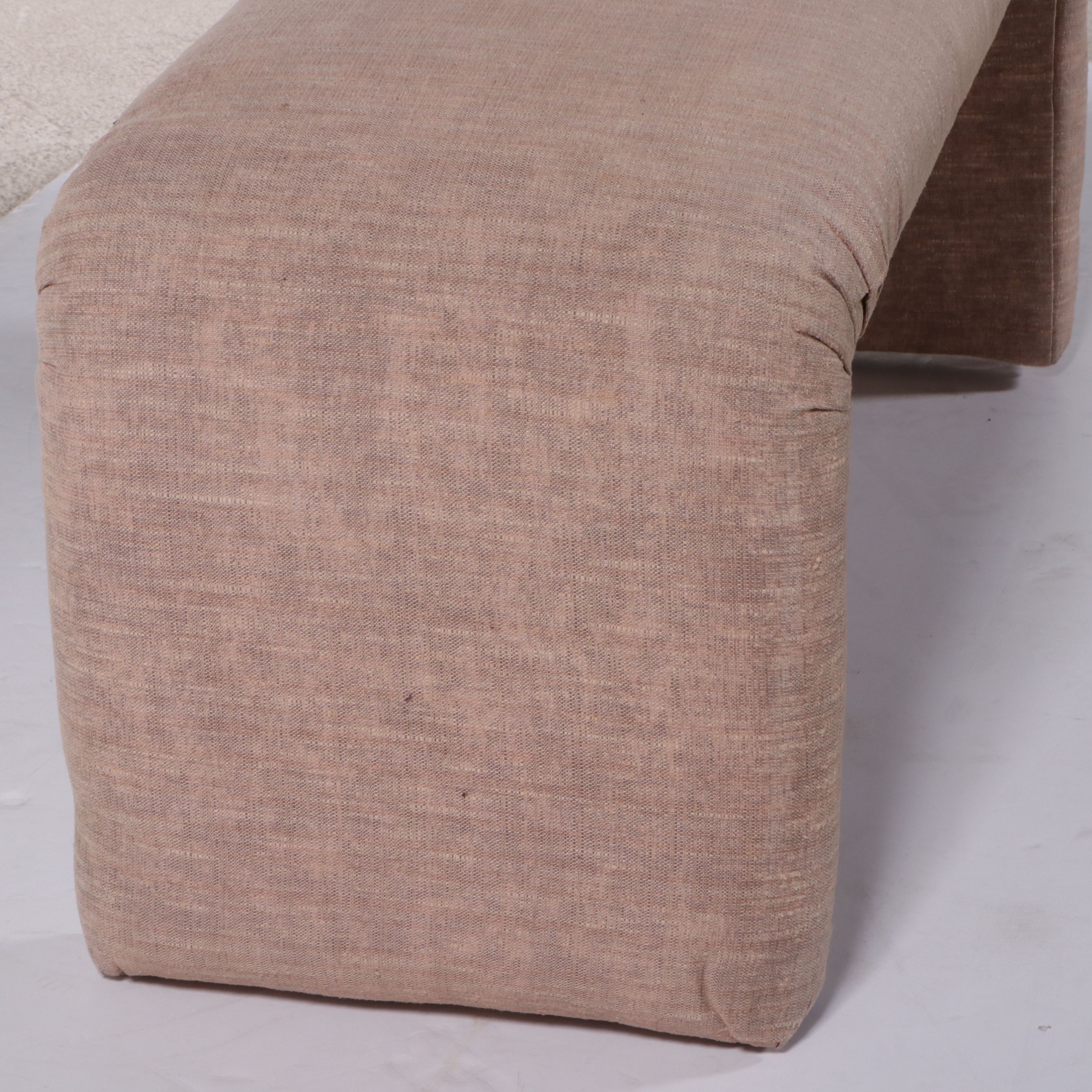 Postmodernist Upholstered Padded Waterfall Bench, Manner of Karl Springer