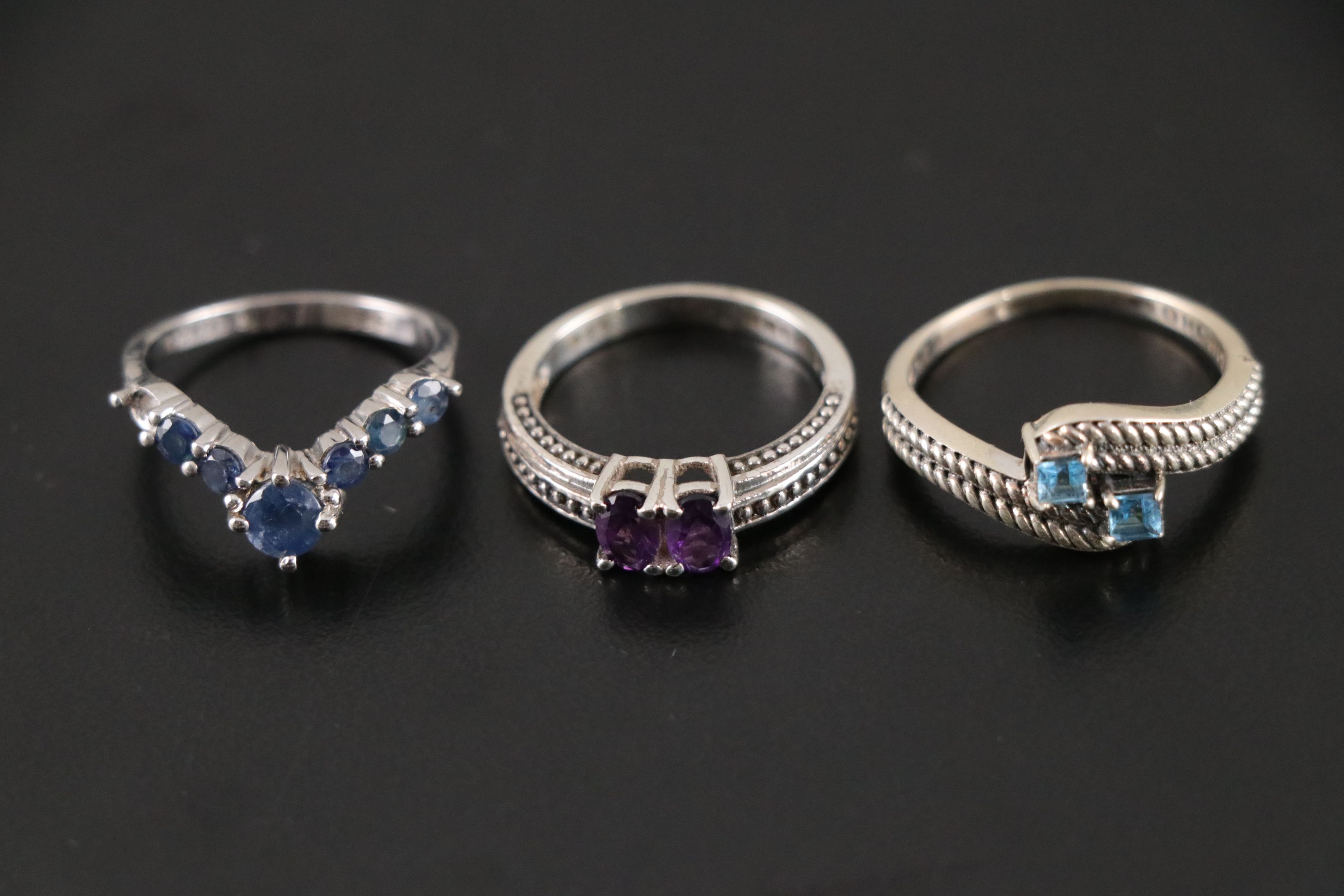 14 Assorted Sterling Silver Rings, Necklaces and Earrings