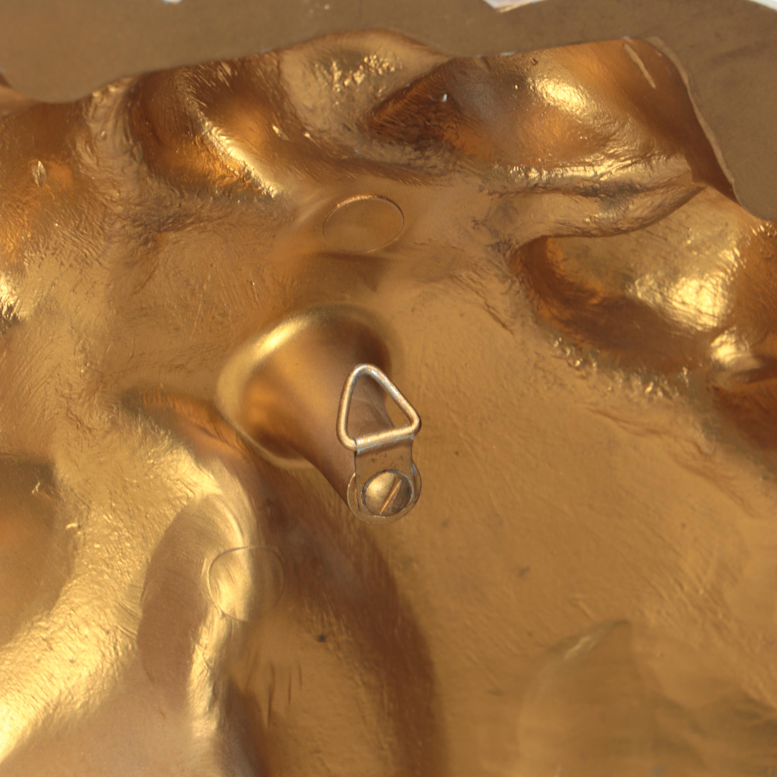 Syroco Chinese Tang Style Gold-Painted Plastic Horse Wall Plaque