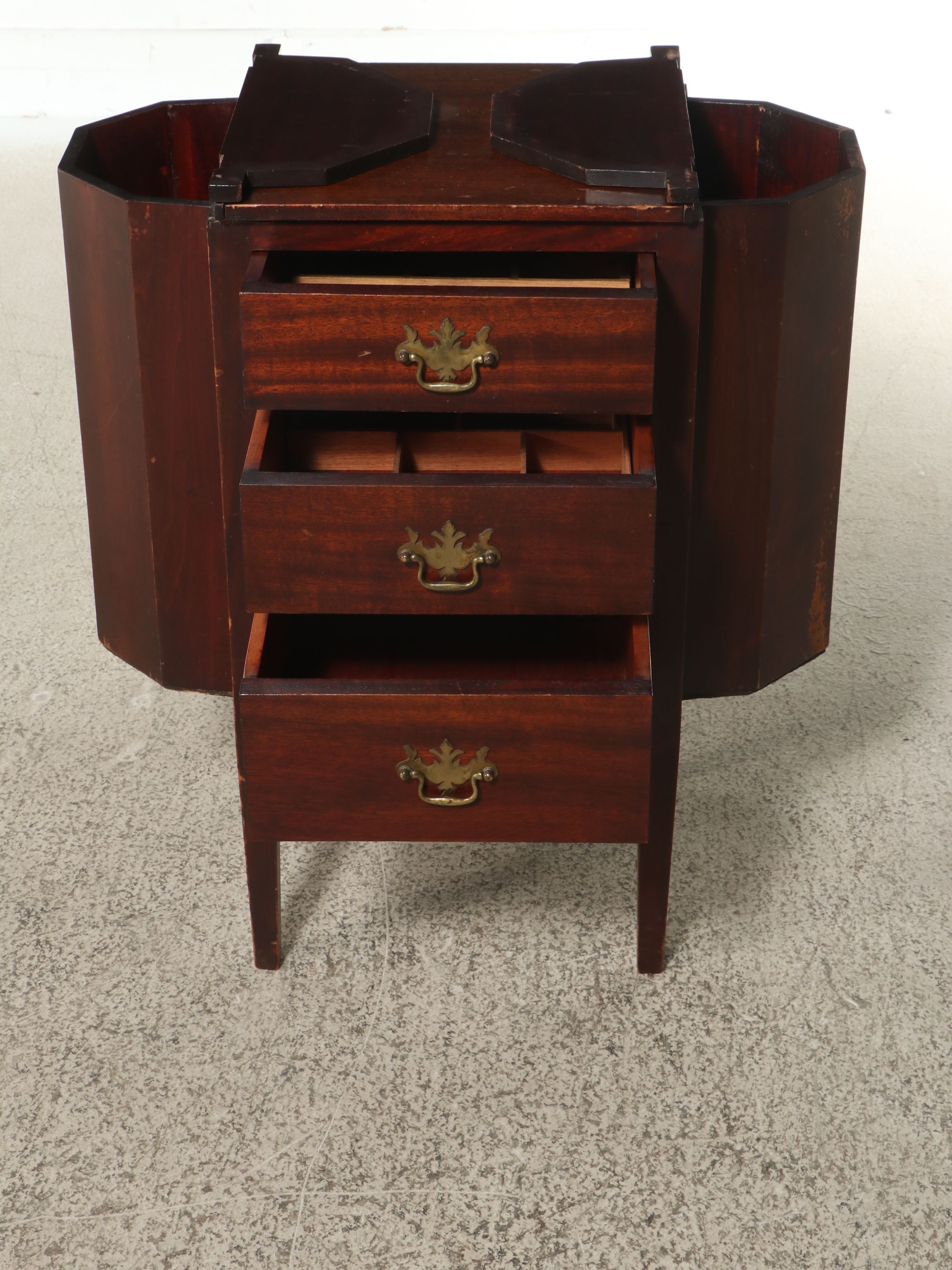 Martha Washington Style Mahogany Sewing Cabinet, Early to Mid-20th Century