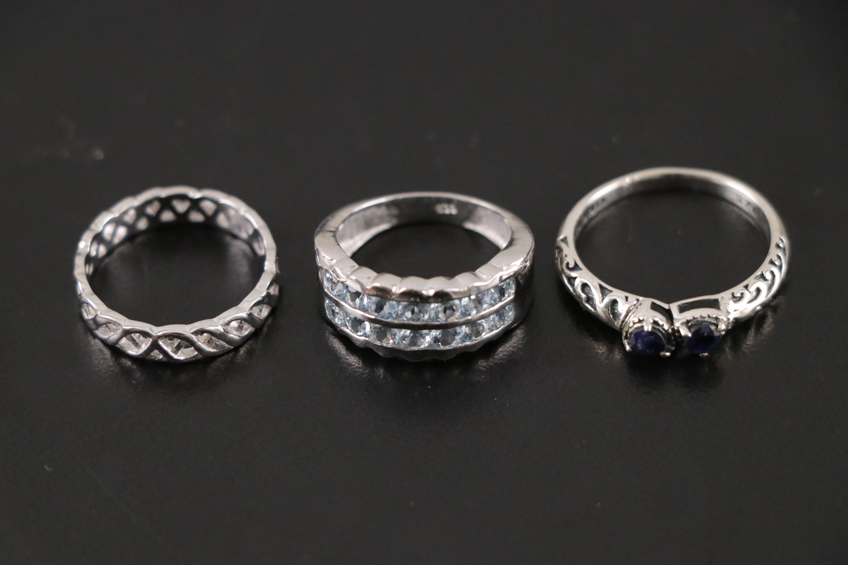 14 Assorted Sterling Silver Rings, Necklaces and Earrings