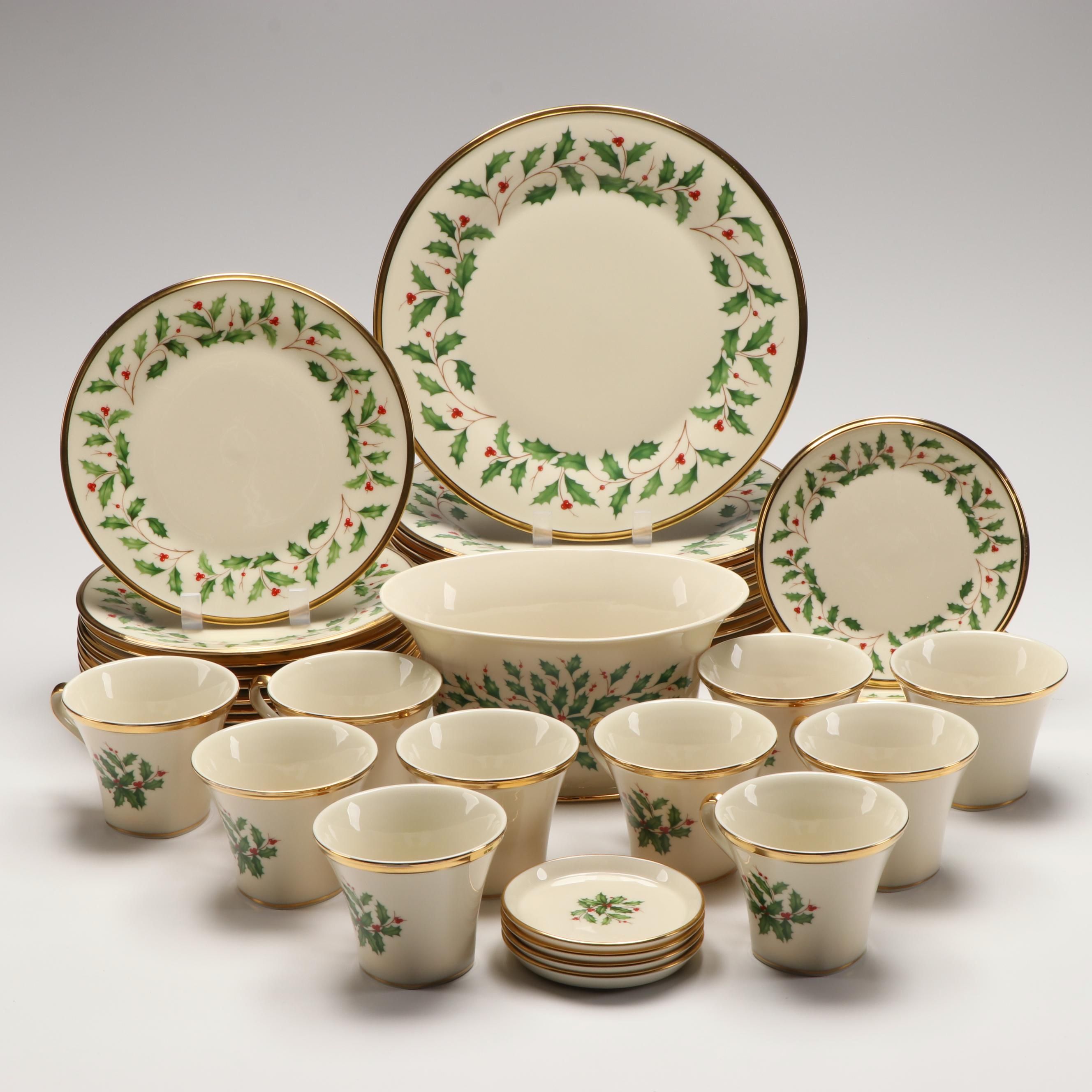 Lenox "Holiday" Collection Porcelain Centerpiece Bowl and More Dinnerware