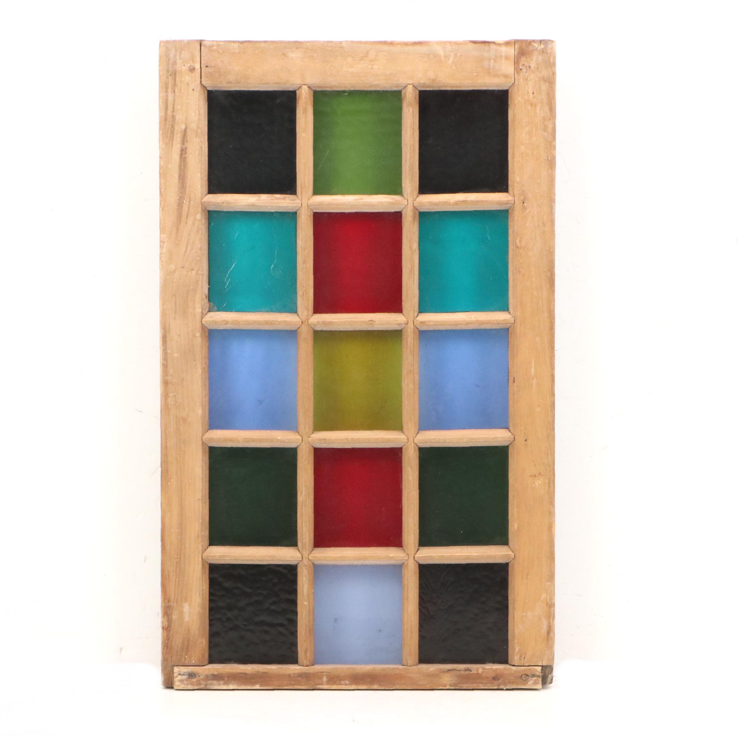 Geometric Stained Glass Window Panel