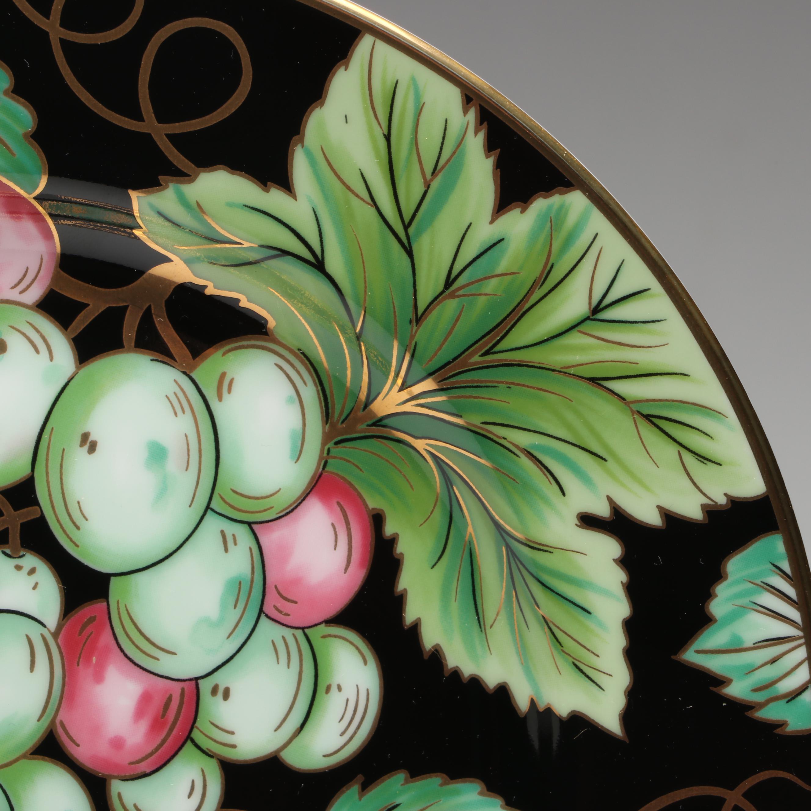 Fitz & Floyd "Bordeaux Noir" Porcelain Salad Plates