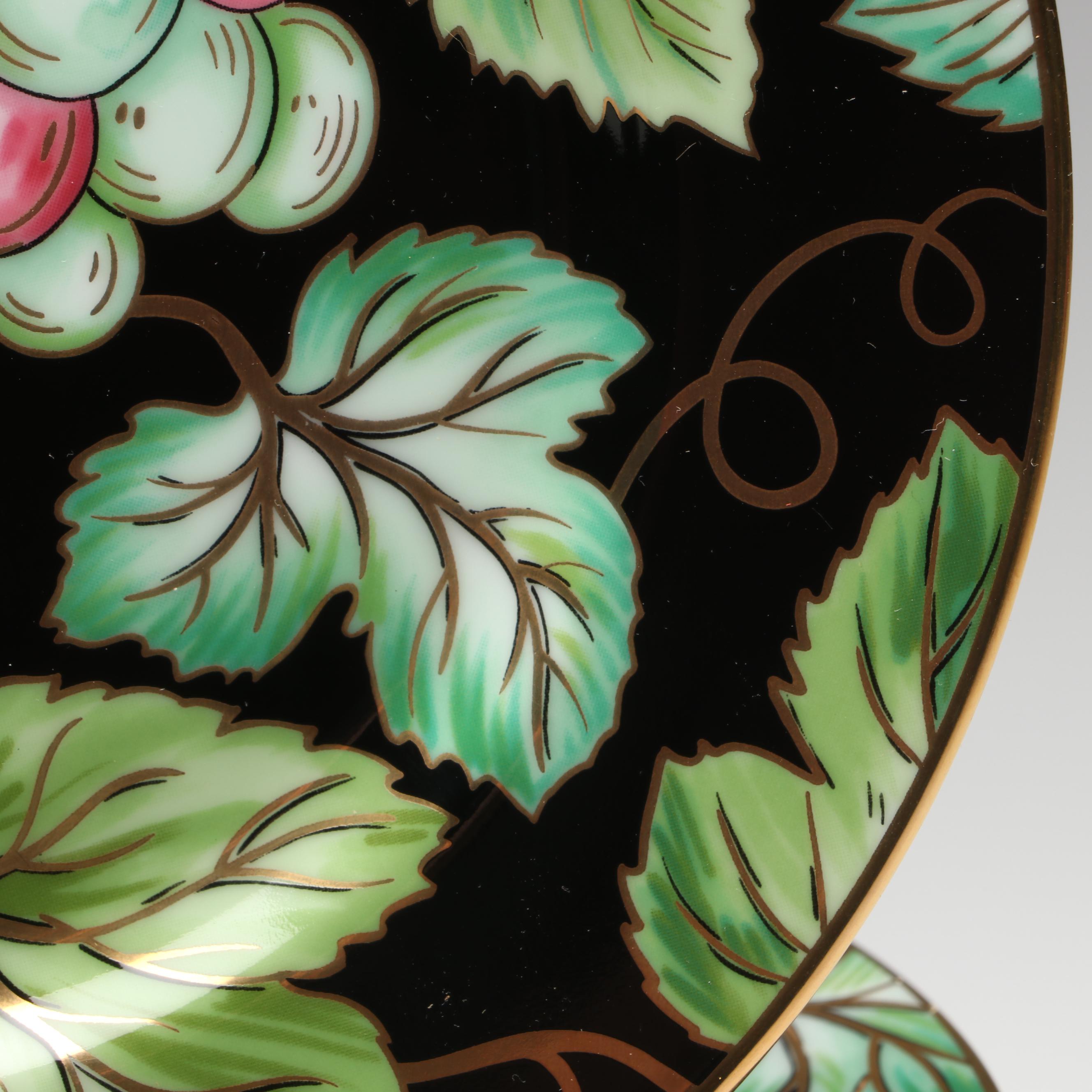 Fitz & Floyd "Bordeaux Noir" Porcelain Salad Plates