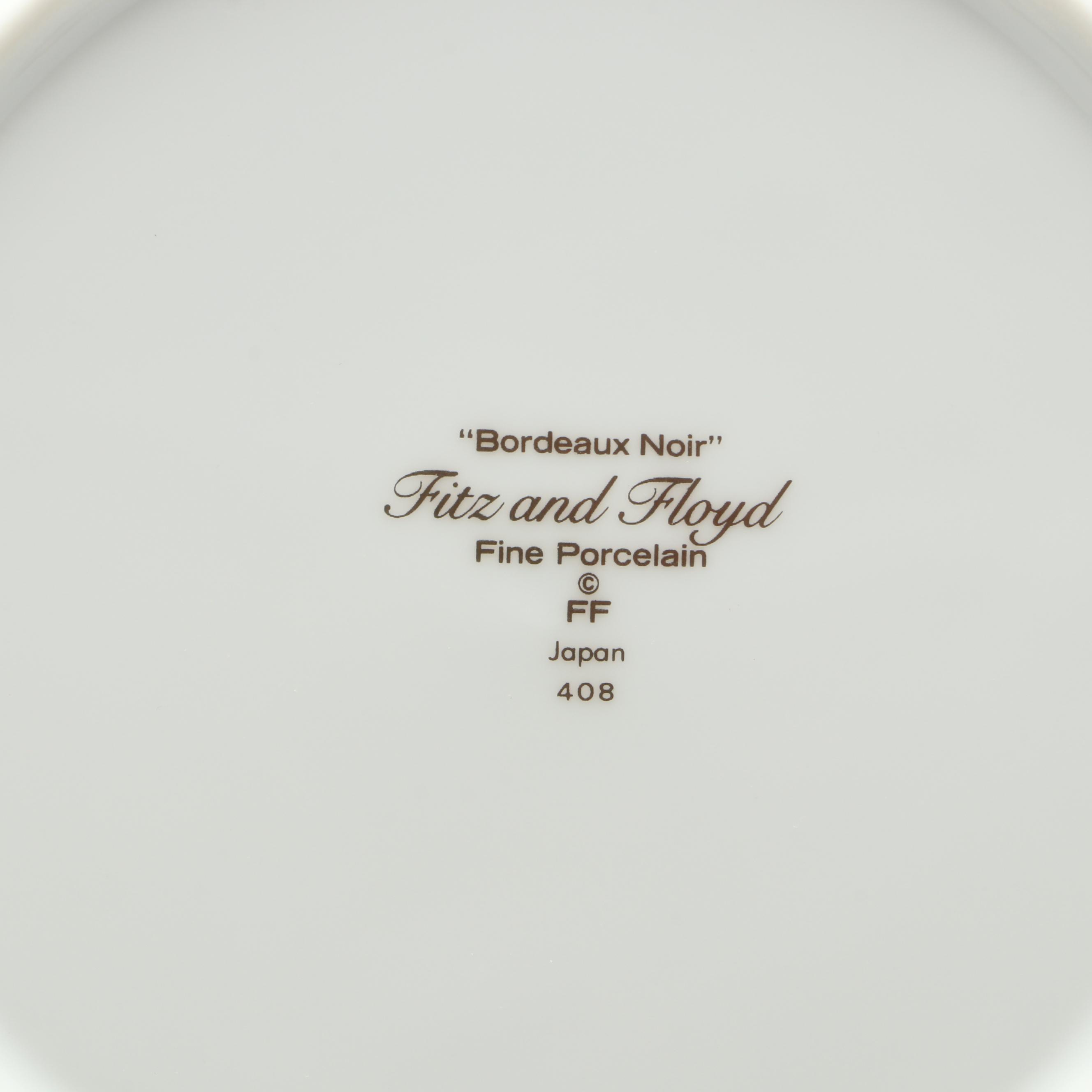 Fitz & Floyd "Bordeaux Noir" Porcelain Salad Plates