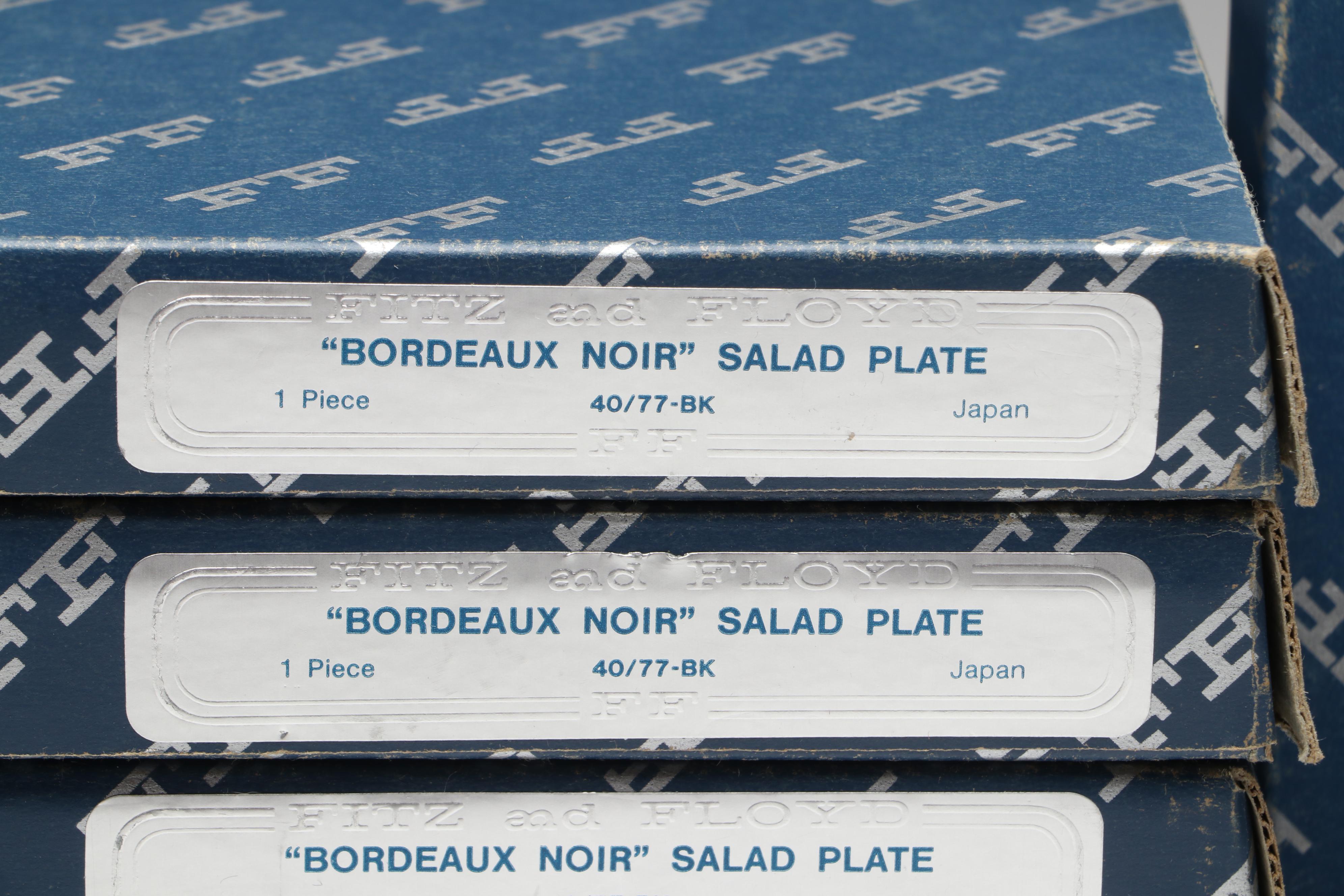 Fitz & Floyd "Bordeaux Noir" Porcelain Salad Plates