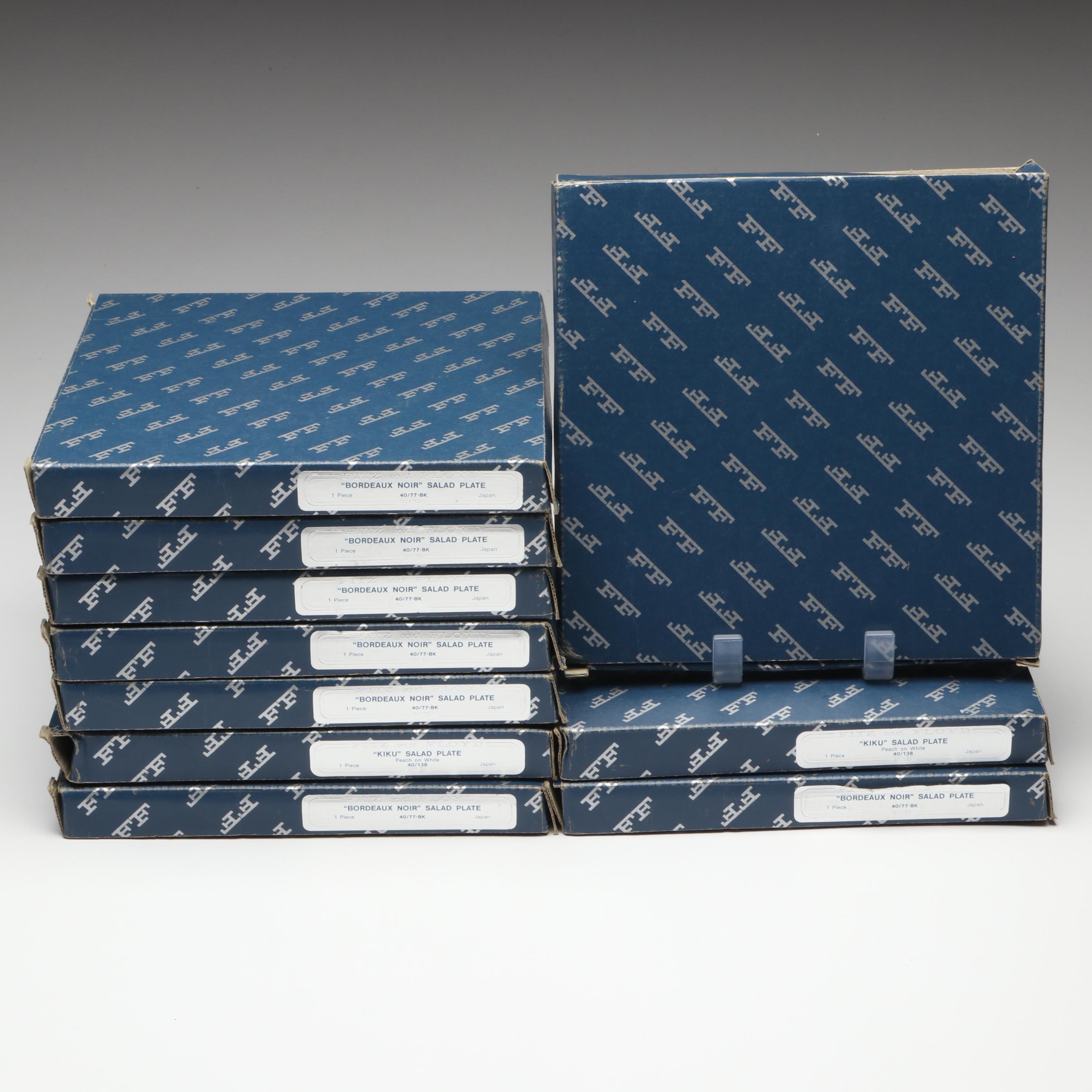 Fitz & Floyd "Bordeaux Noir" Porcelain Salad Plates