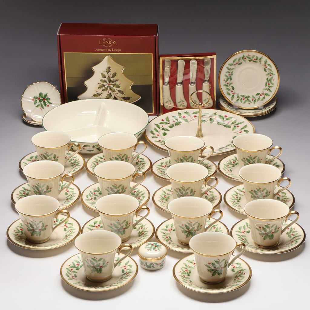 Lenox "Holiday" Collection Round Serving Plate with Handle and More Dinnerware