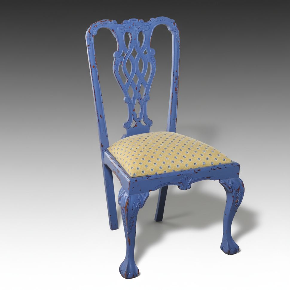 Chinese Chippendale Style Painted Dining Chair, 20th Century