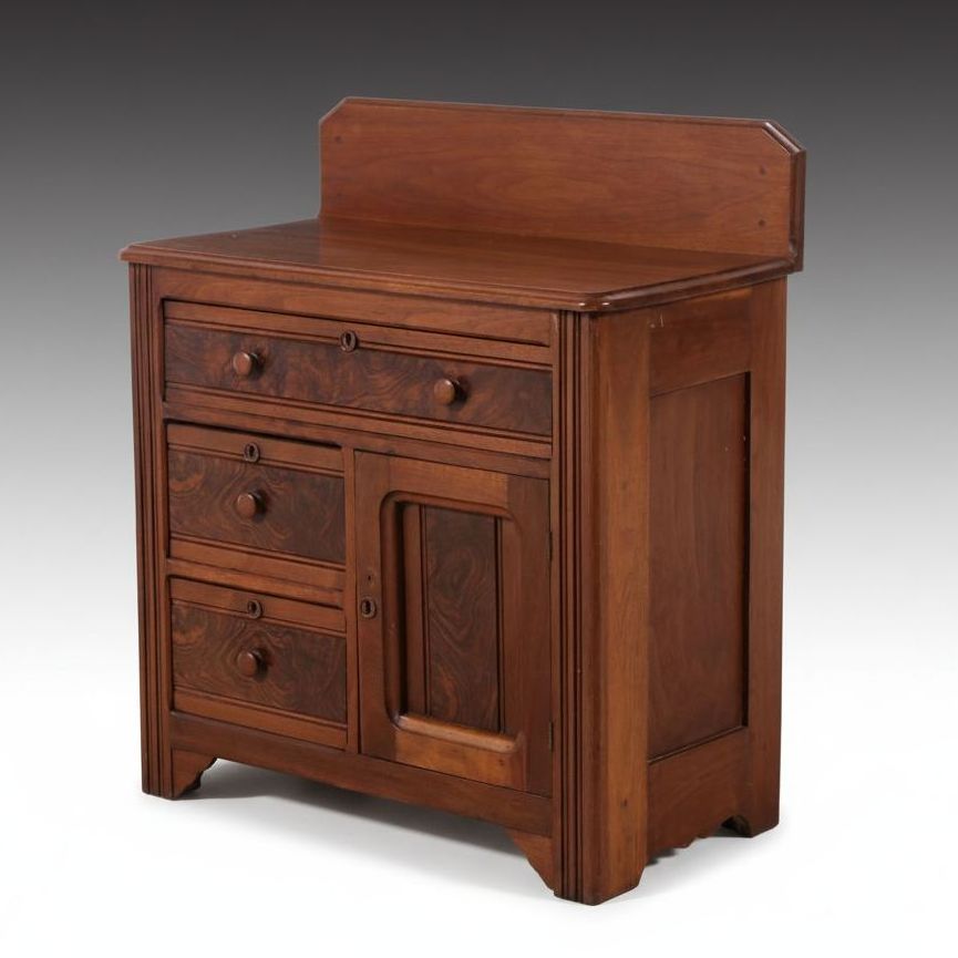 Victorian Walnut and Burl Washstand, Late 19th Century