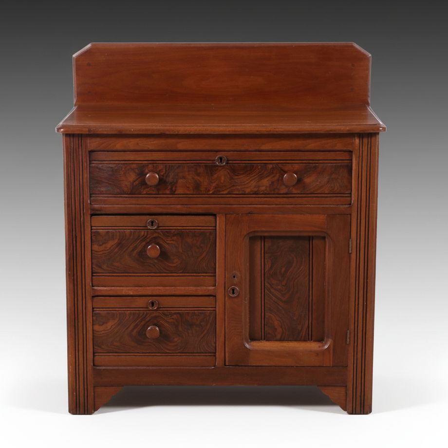 Victorian Walnut and Burl Washstand, Late 19th Century