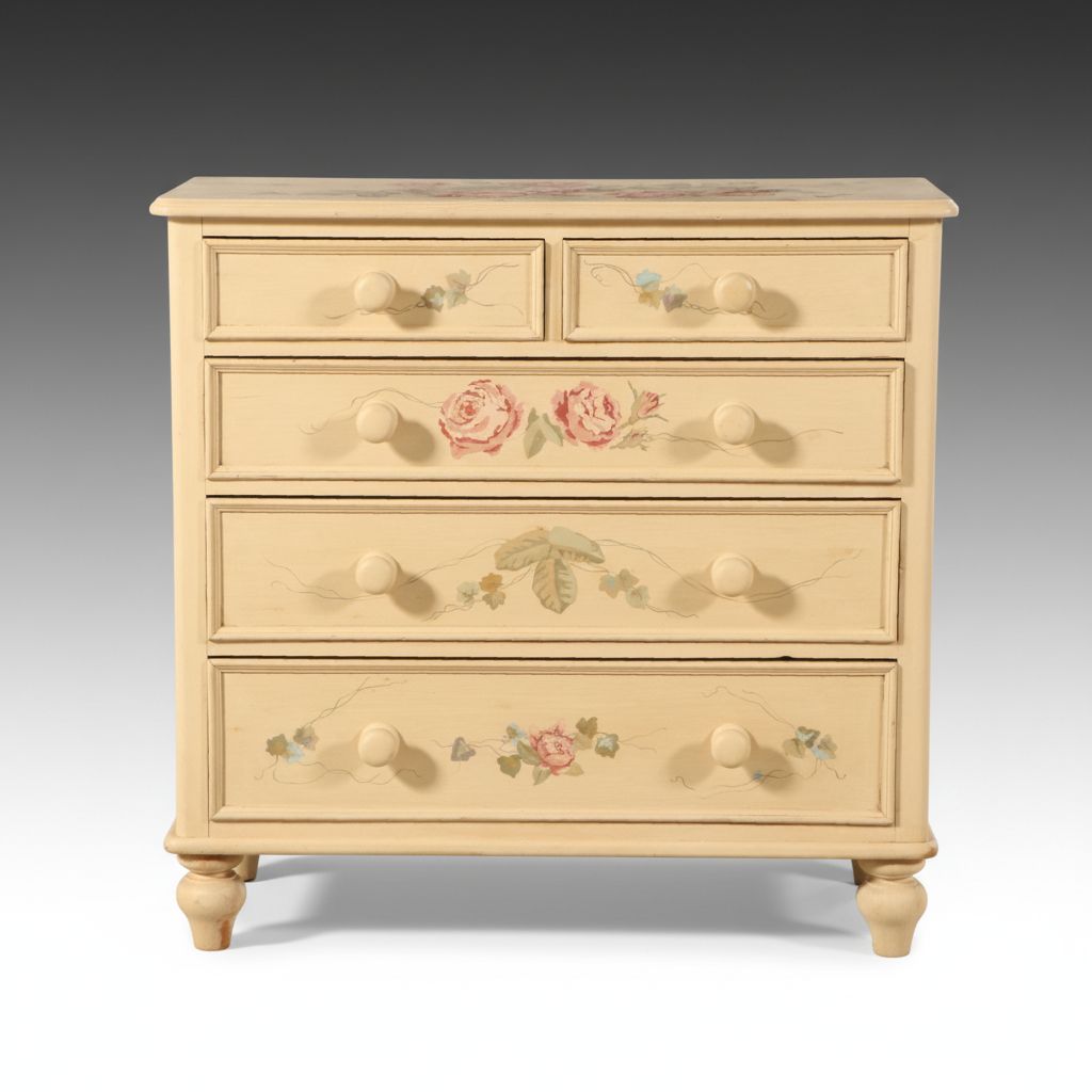 Victorian Style Paint-Decorated Chest of Drawers