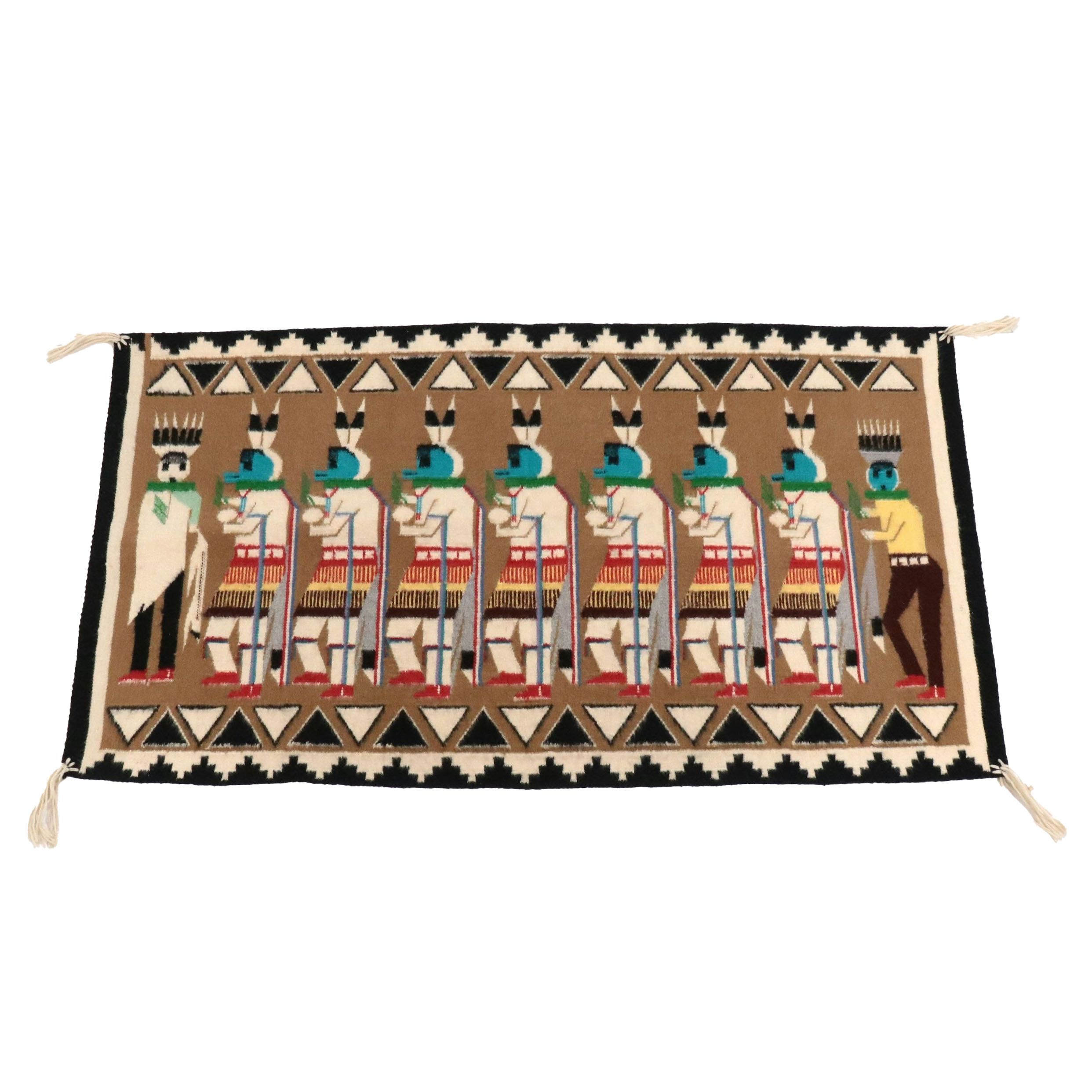 2'2 x 4'7 Handwoven Navajo Ye'i Bi Chei Accent Rug