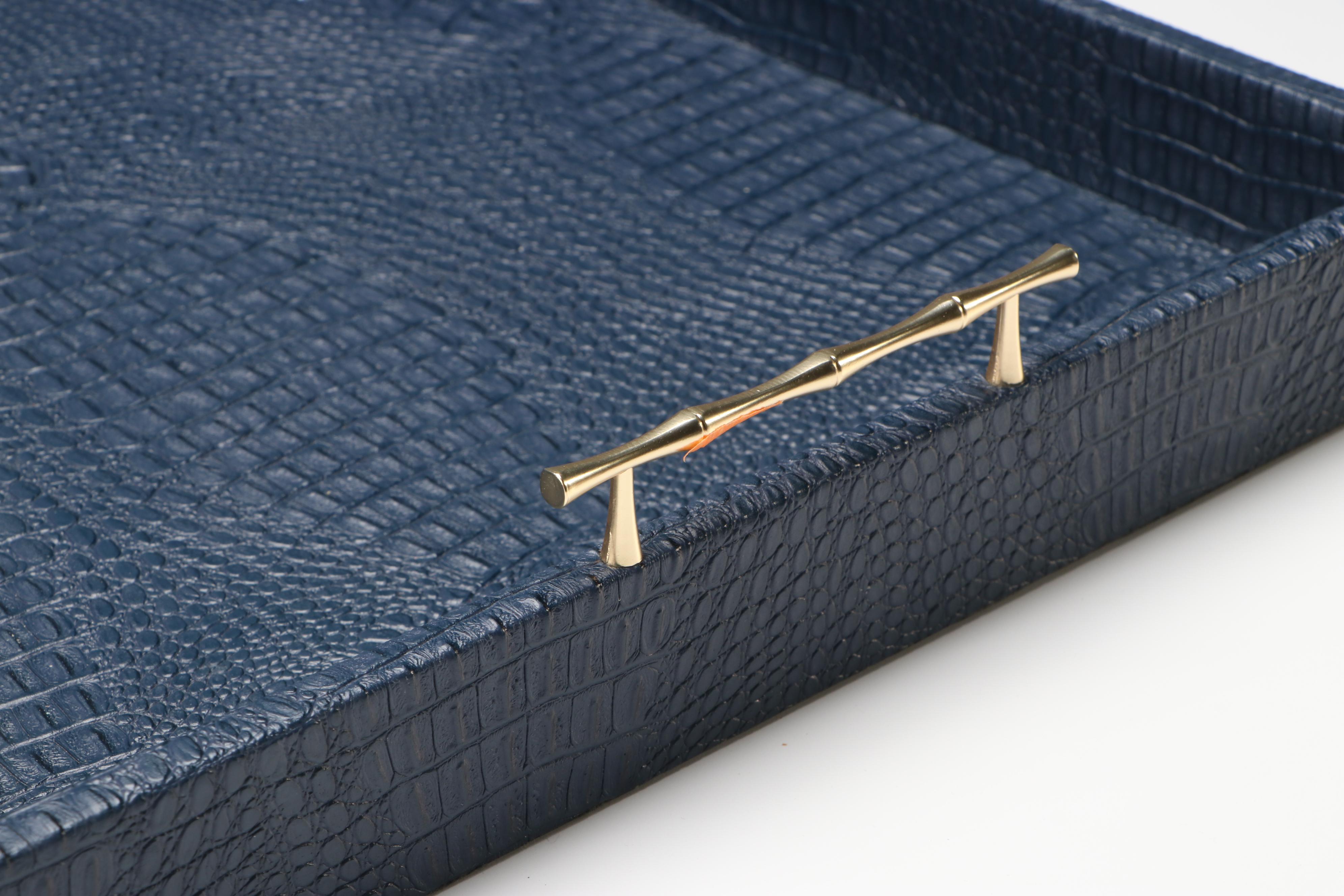 Contemporary Faux Embossed Crocodile Tray