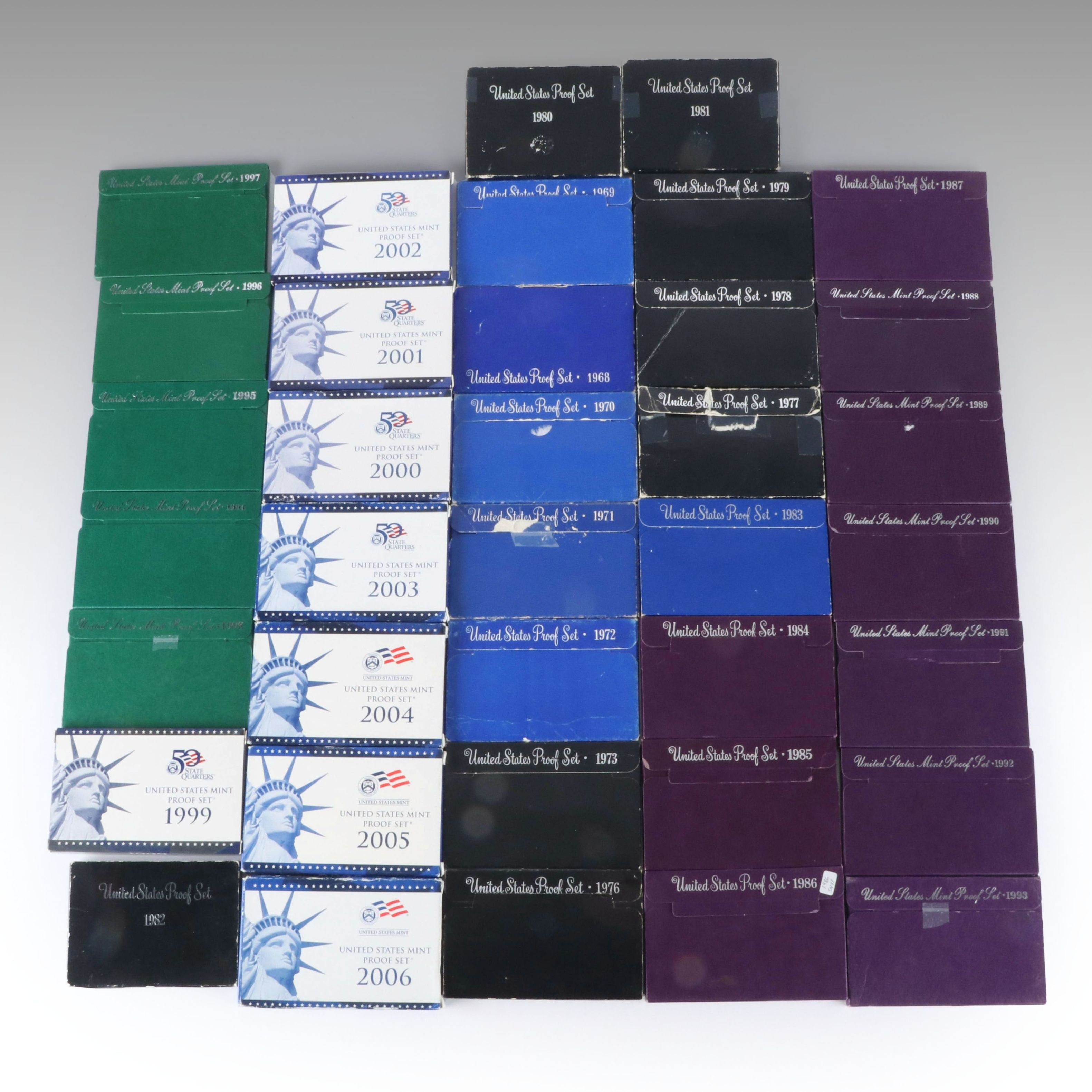 37 United States Modern proof sets 1968-2006 missing only 1974 and 1975