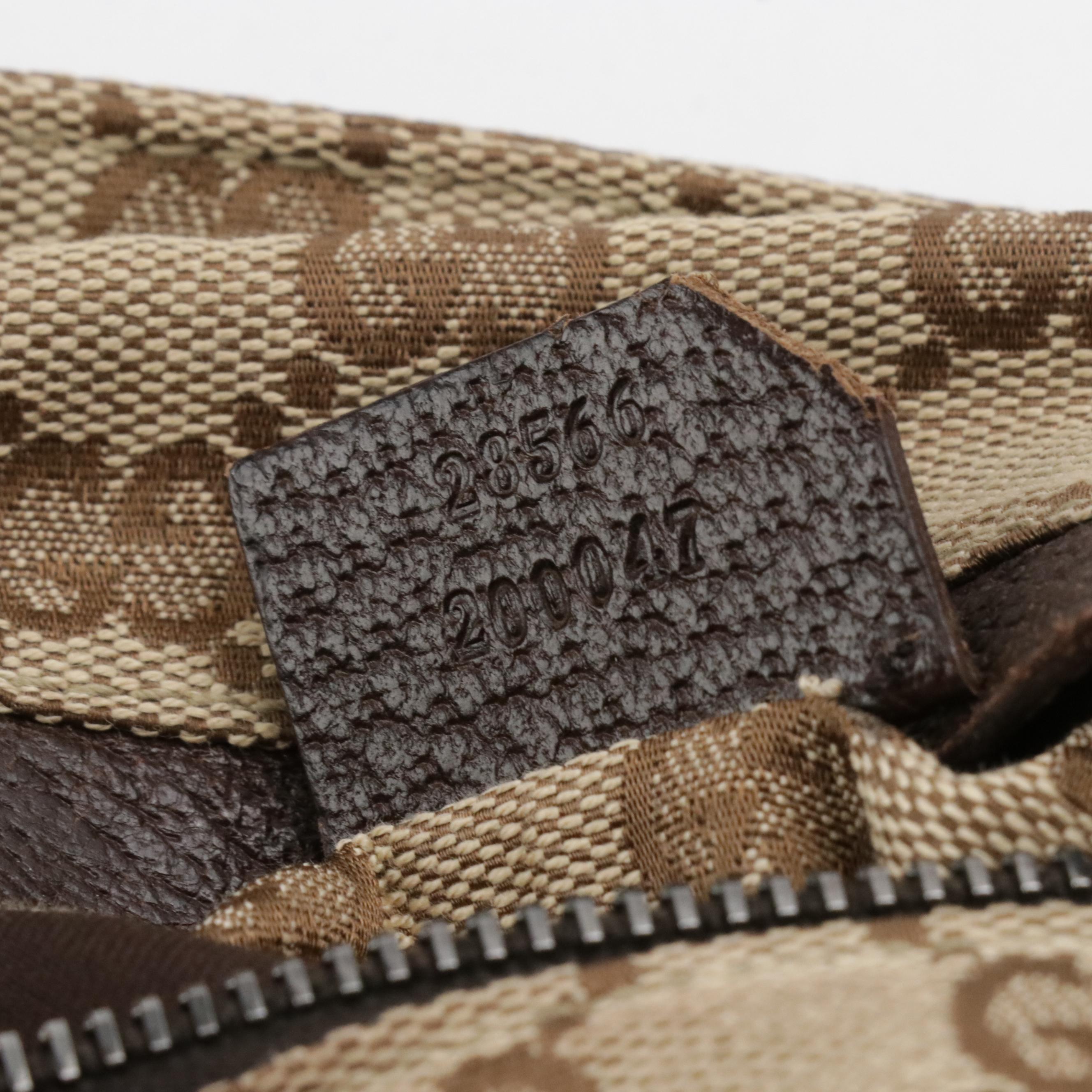 Gucci Double Pocket Belt Bag in Brown GG Canvas and Leather