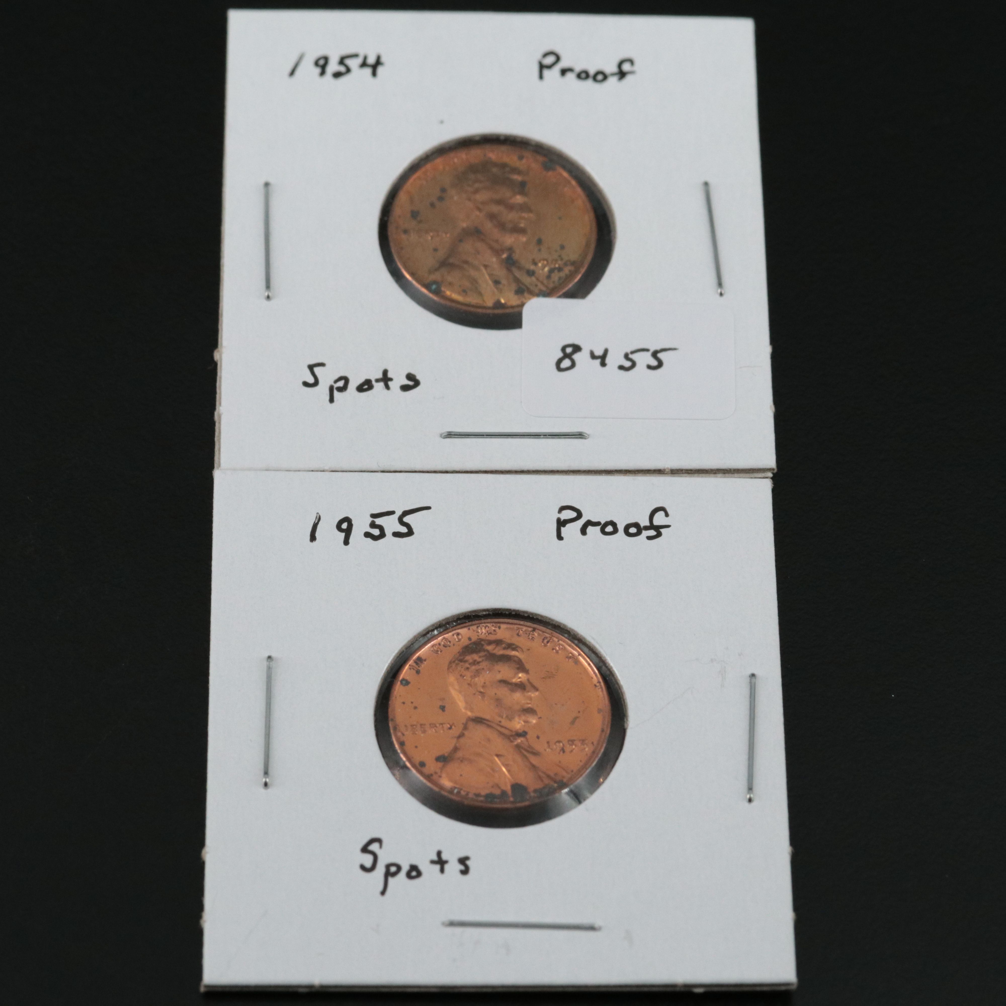 Six Different Lincoln Cent Proof Coins 1954-1959