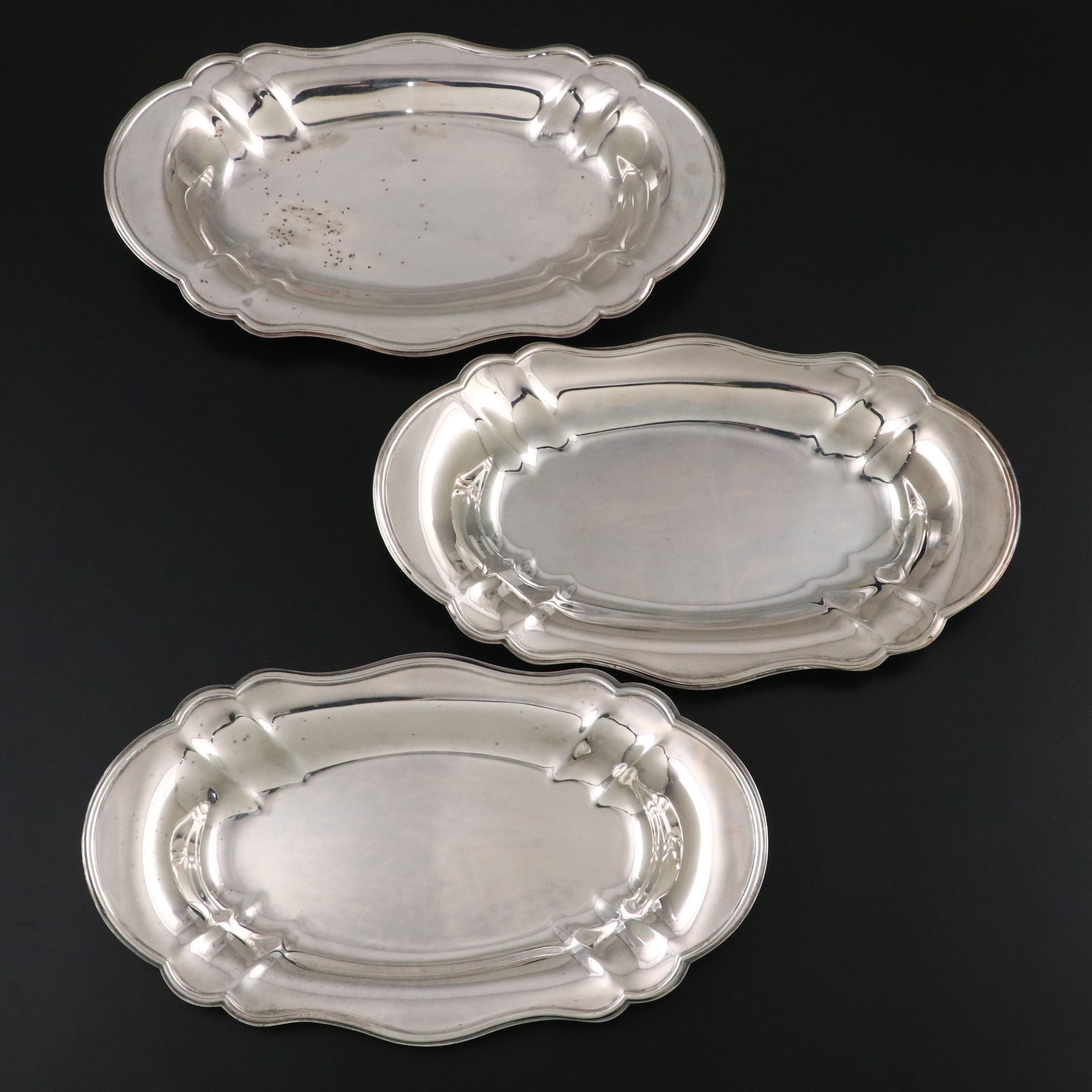 Georgian Style Silver Plate Oval Serving Dishes